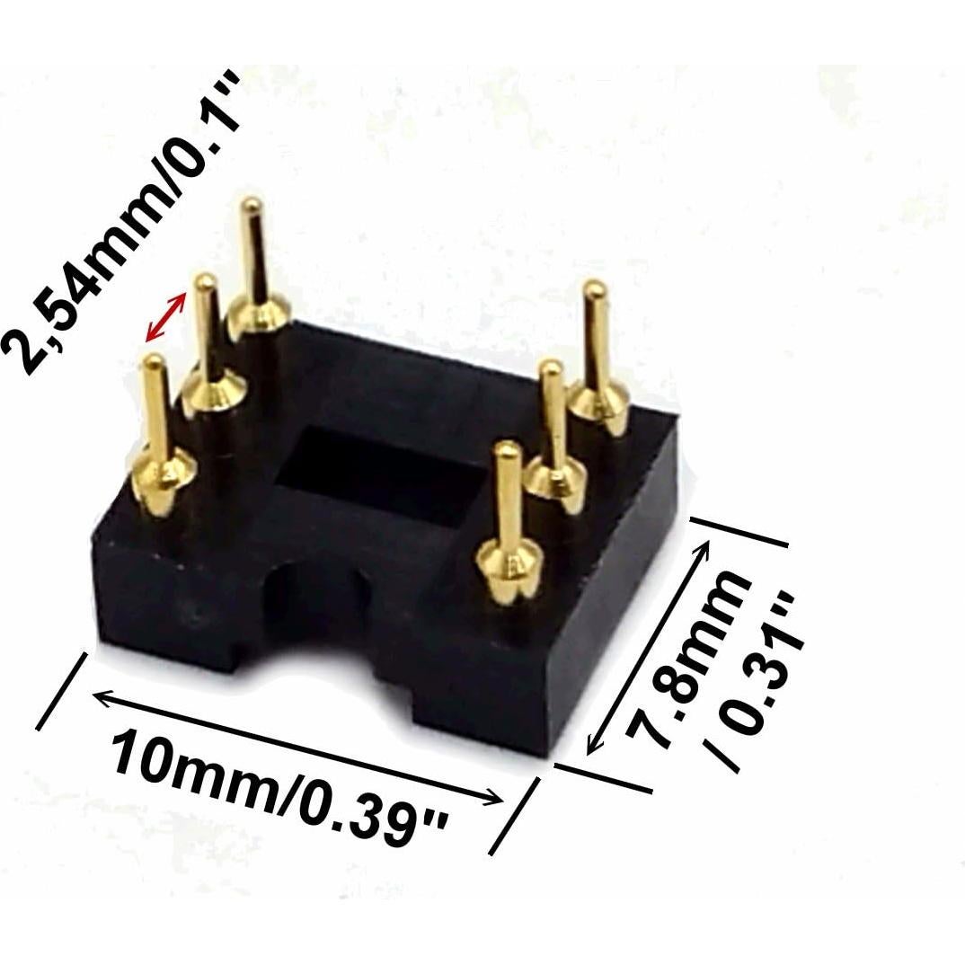 Zócalo IC DIP-6 chapado en oro 20 piezas 2.54mm Ronmee