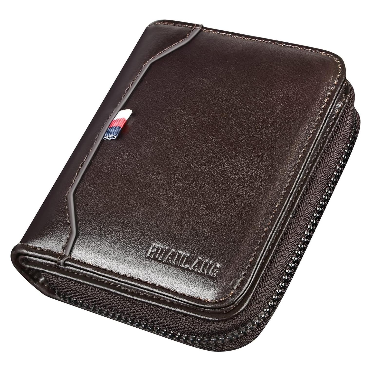 Cartera de Hombre HUANLANG con Bloqueo RFID y Cremallera