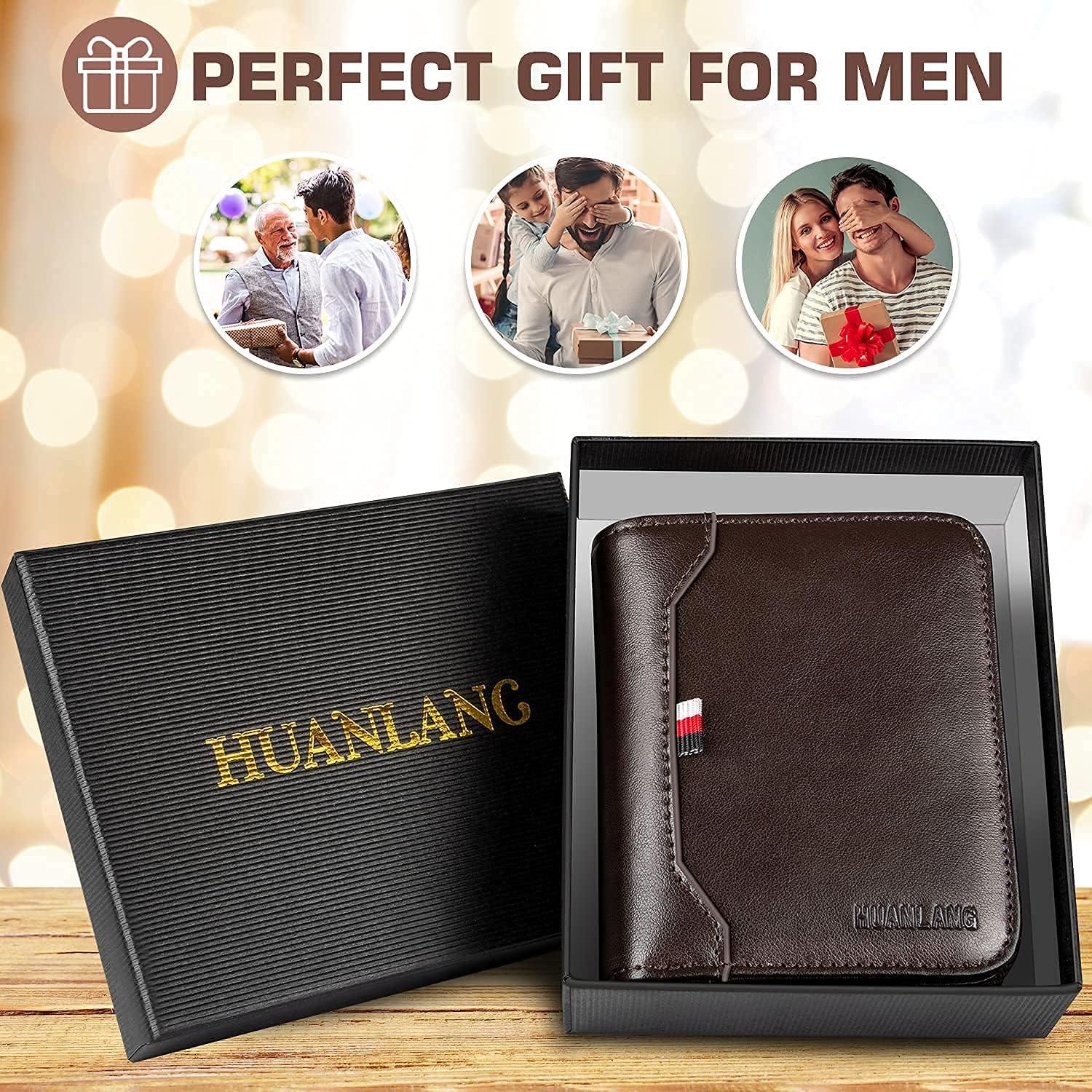 Cartera de Hombre HUANLANG con Bloqueo RFID y Cremallera