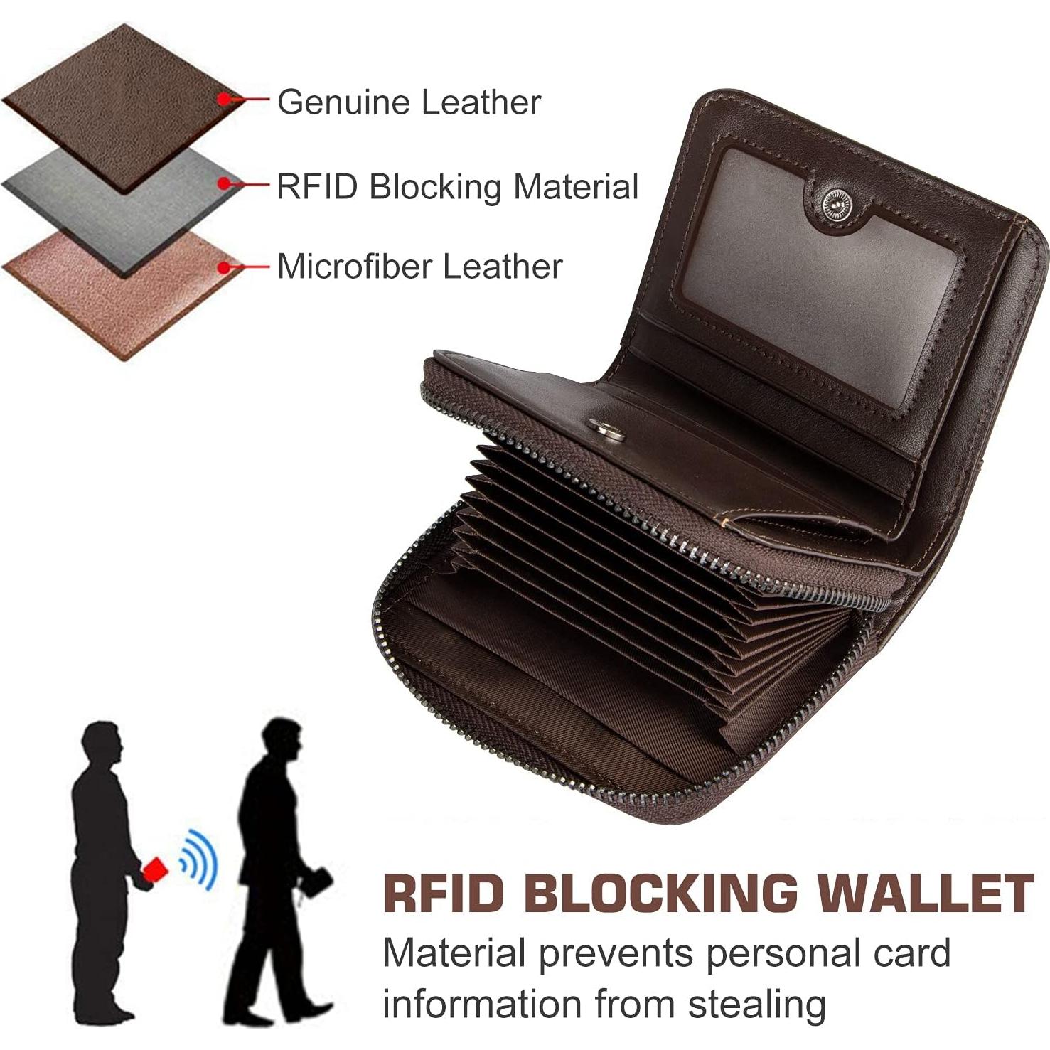 Cartera de Hombre HUANLANG con Bloqueo RFID y Cremallera