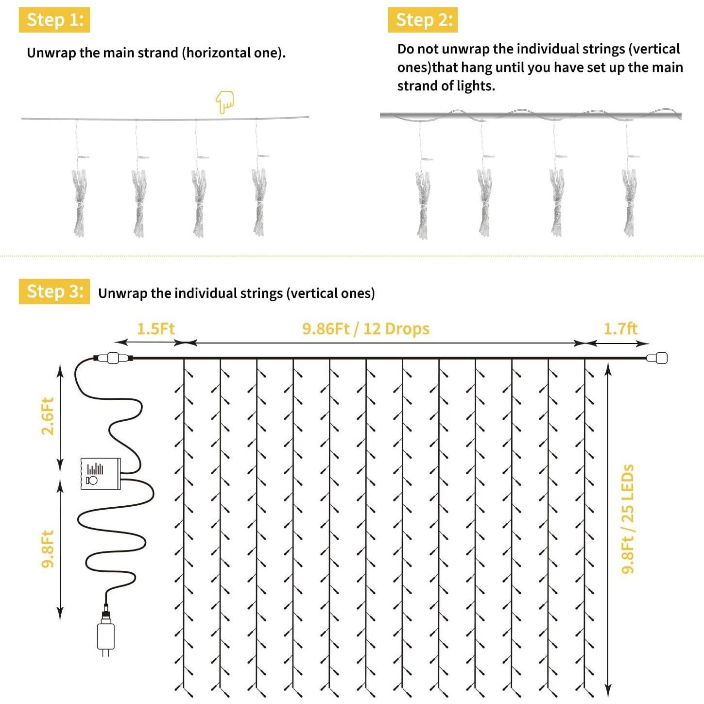 Luces de Cuerda LED Brightown 300 Multicolor 3m con Control Remoto