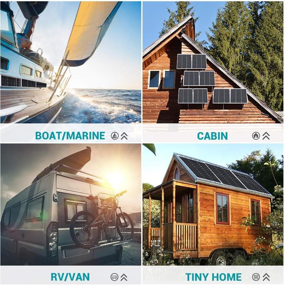 Panel Solar Monocristalino Renogy 50W 12V Cargador para RV