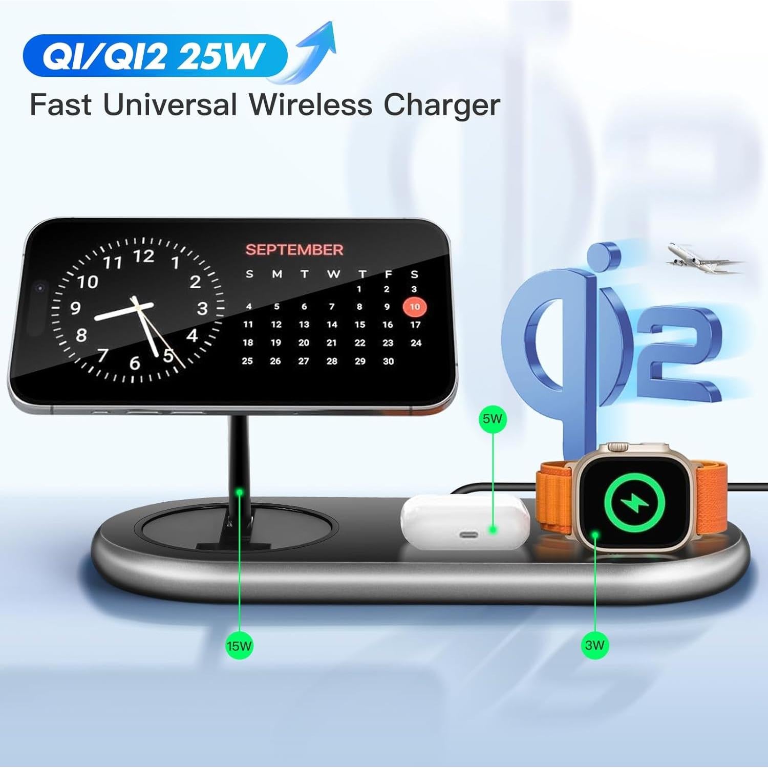 Cargador Inalámbrico 3 en 1 LOOWARTS para iPhone y Apple