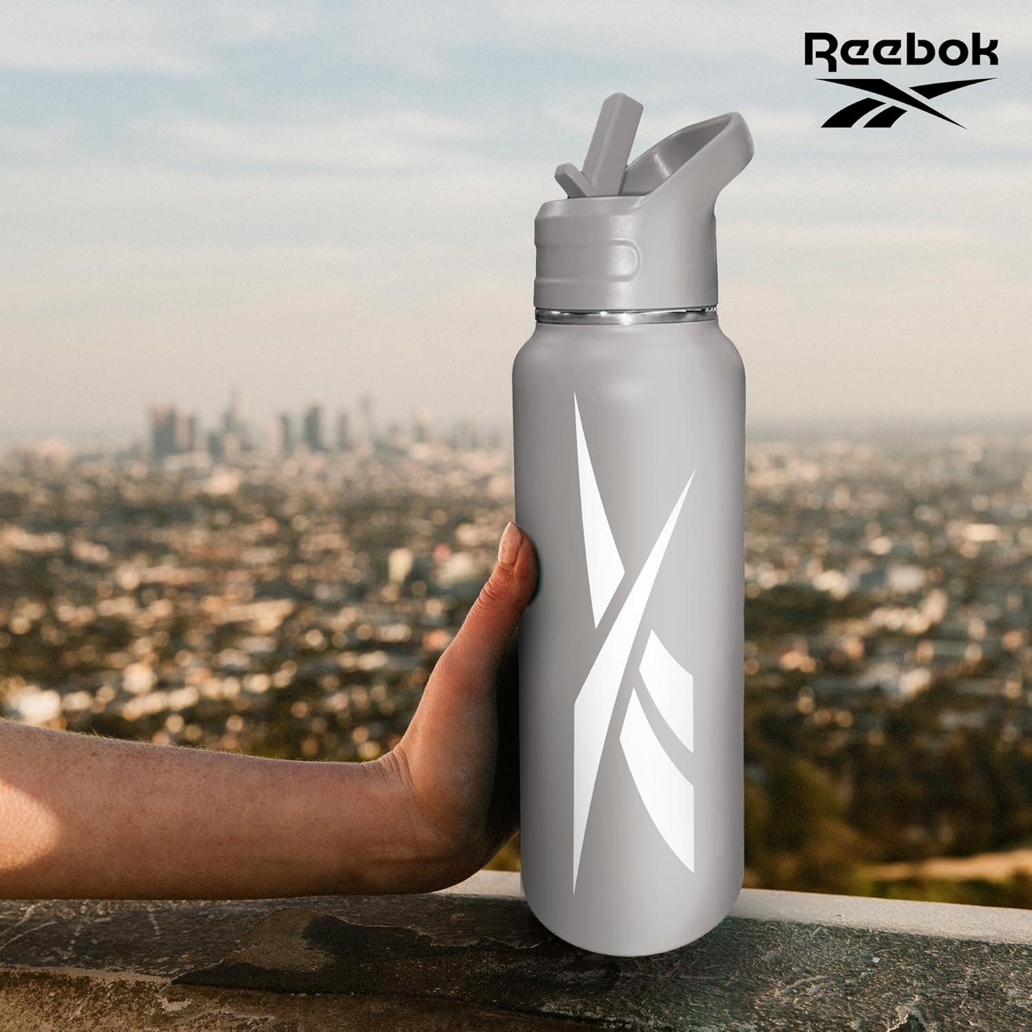 Botella de Agua Reebok 0.95 L Acero Inoxidable con Popote