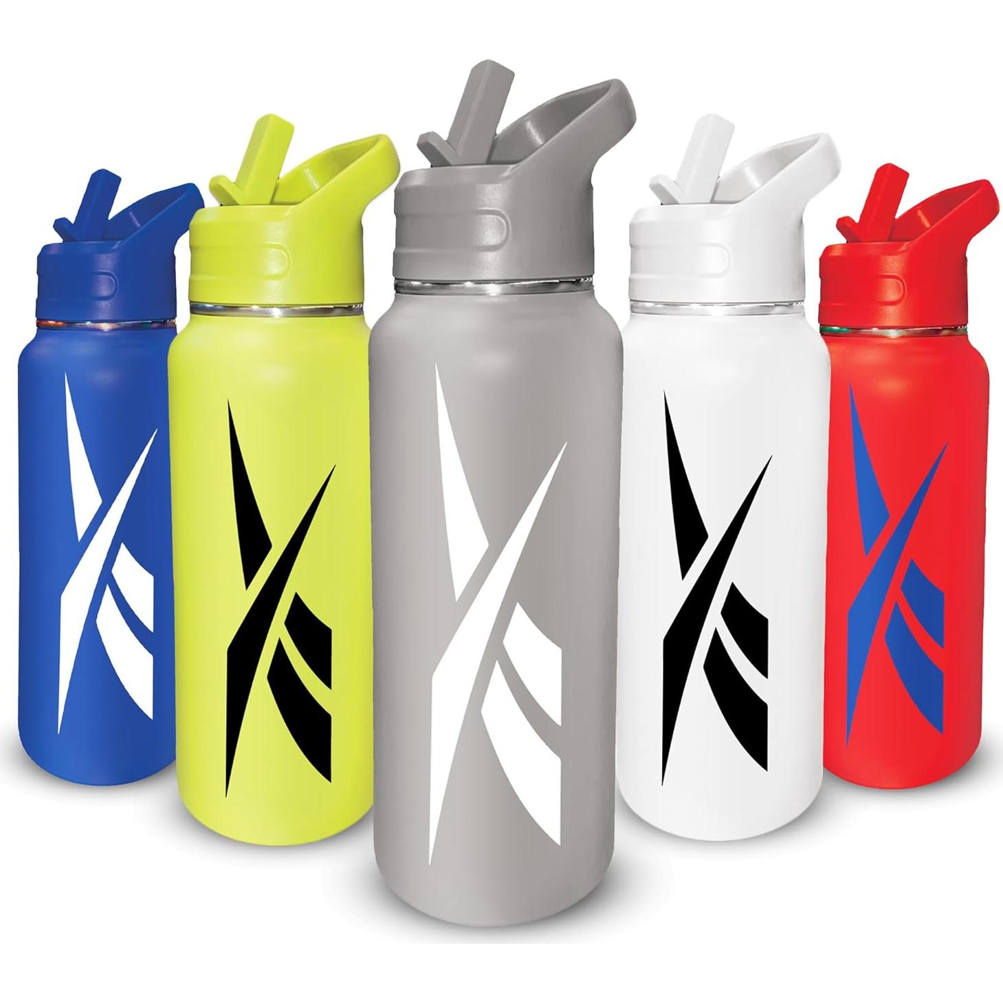 Botella de Agua Reebok 0.95 L Acero Inoxidable con Popote