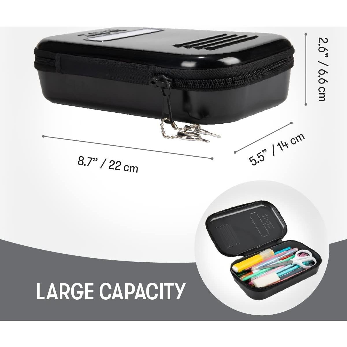 Estuche de Lápices ZIPIT Lock Negro 22.4x13.5cm Cerrable