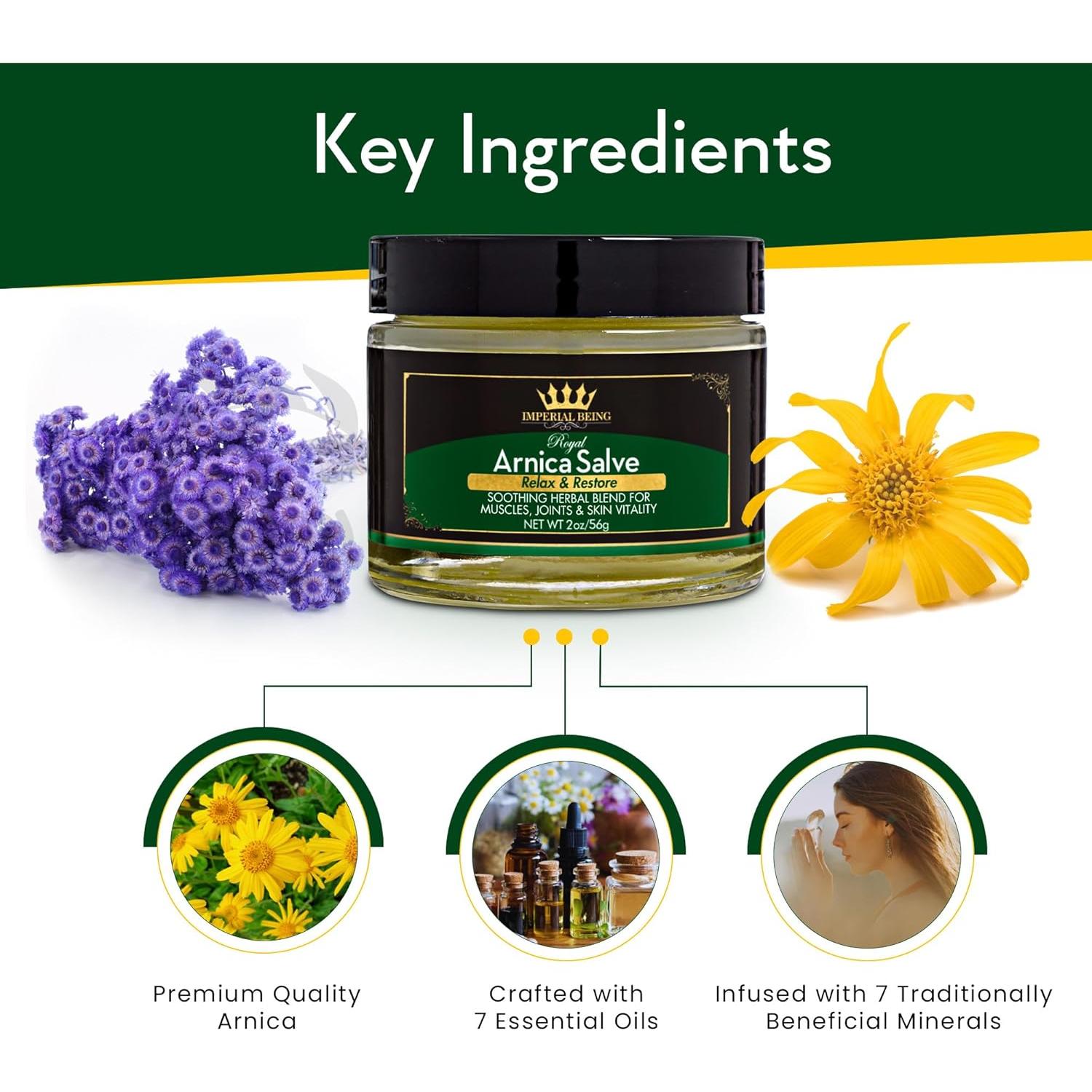 Bálsamo de Arnica Real Imperial Being 56.7g - Alivio Natural