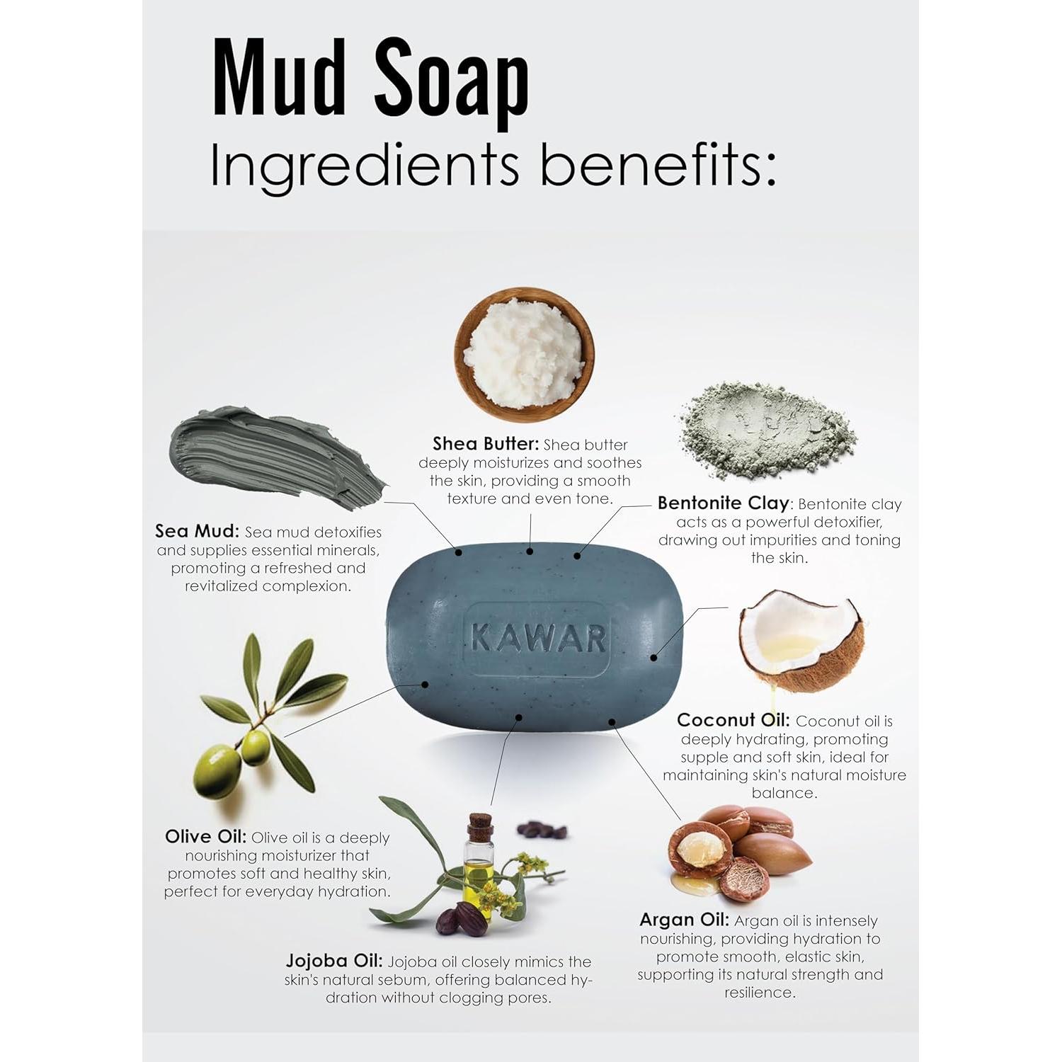 Jabón de Barro Negro KAWAR del Mar Muerto 119g - Vegano