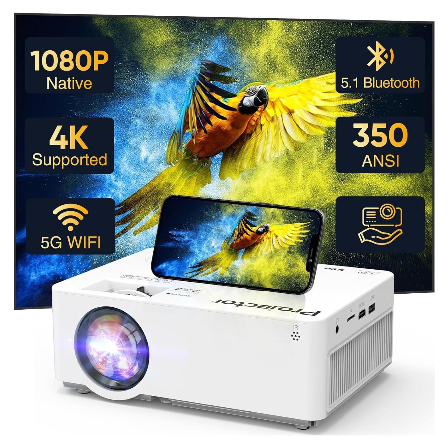 Proyector Full HD 1080P PANSEBA QK06 WiFi 5G Bluetooth 300"