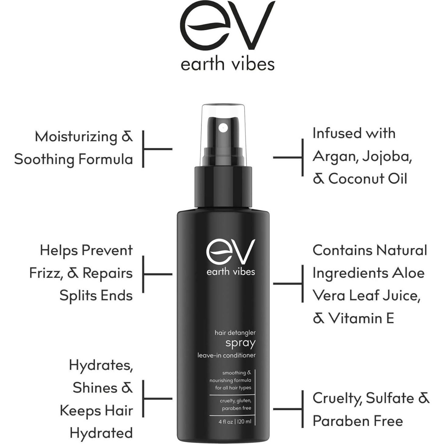 Desenredante Natural Earth Vibes 118 ml - Spray Acondicionador Sin Enjuague