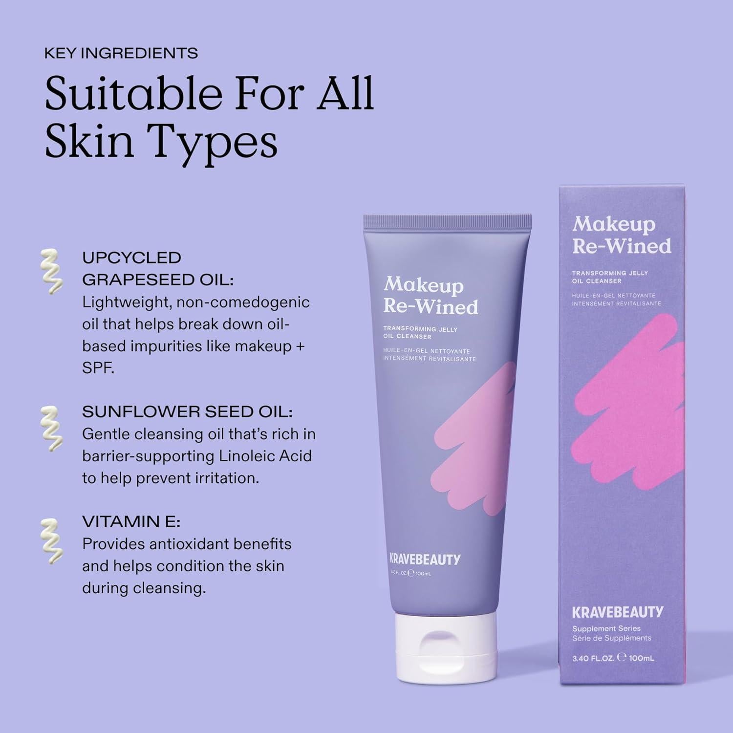 Dúo Limpiador de Aceite de Gel KraveBeauty Re-Wined 100 ml x2