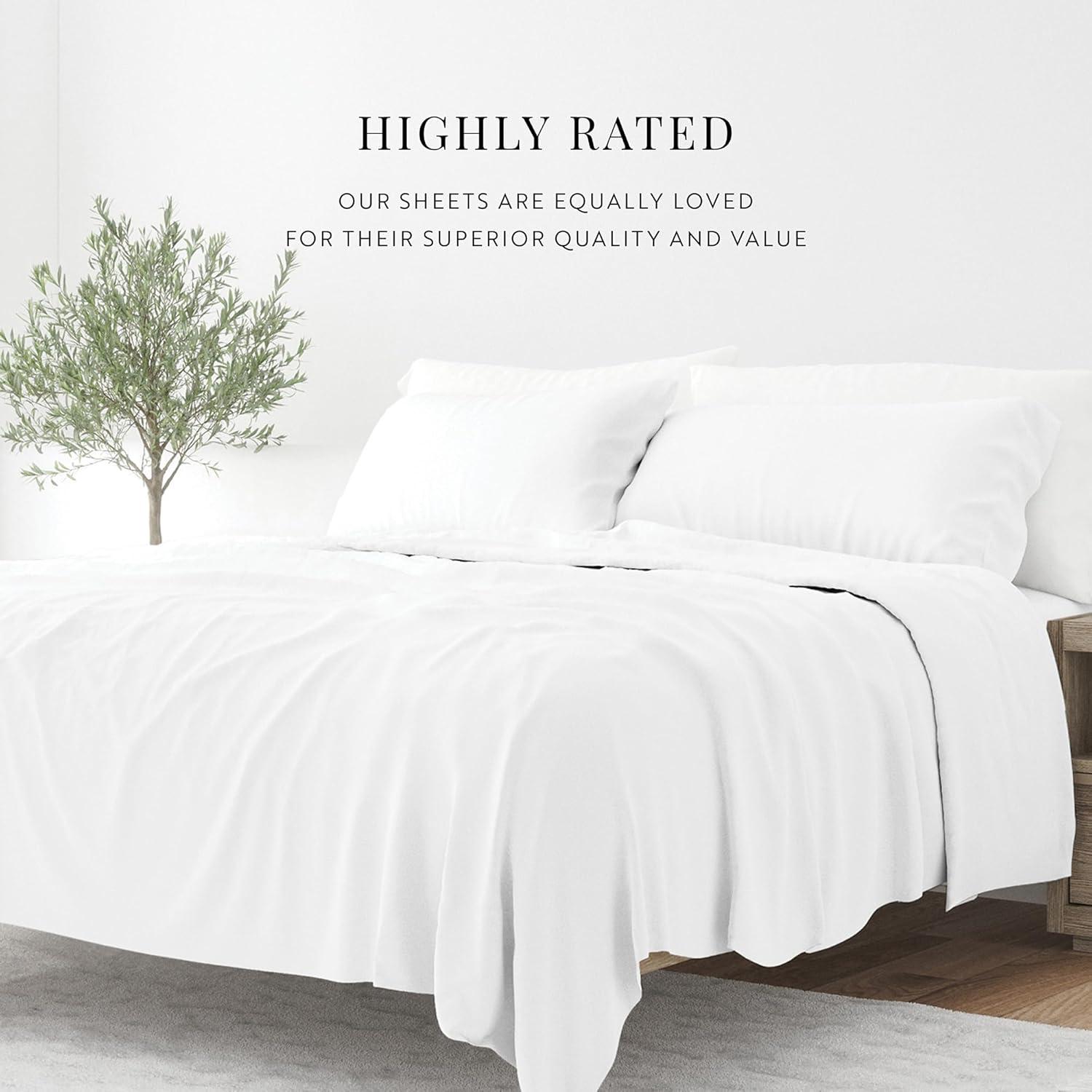 Juego de Sábanas Twin Microfibra Linen Market 3 Piezas Blanco