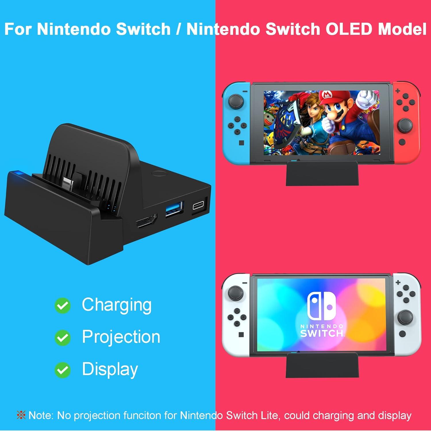 Dock de Carga Ukor para Nintendo Switch - HDMI y USB 3.0