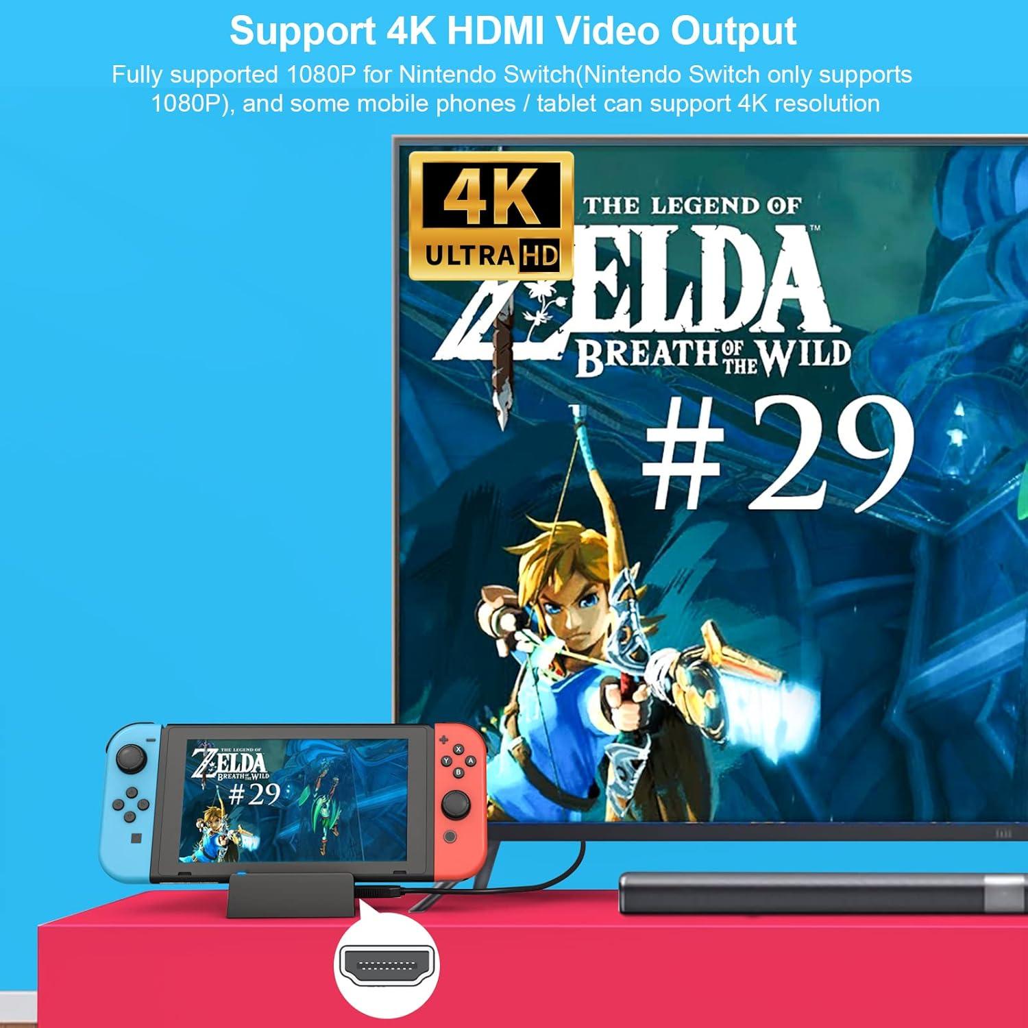 Dock de Carga Ukor para Nintendo Switch - HDMI y USB 3.0