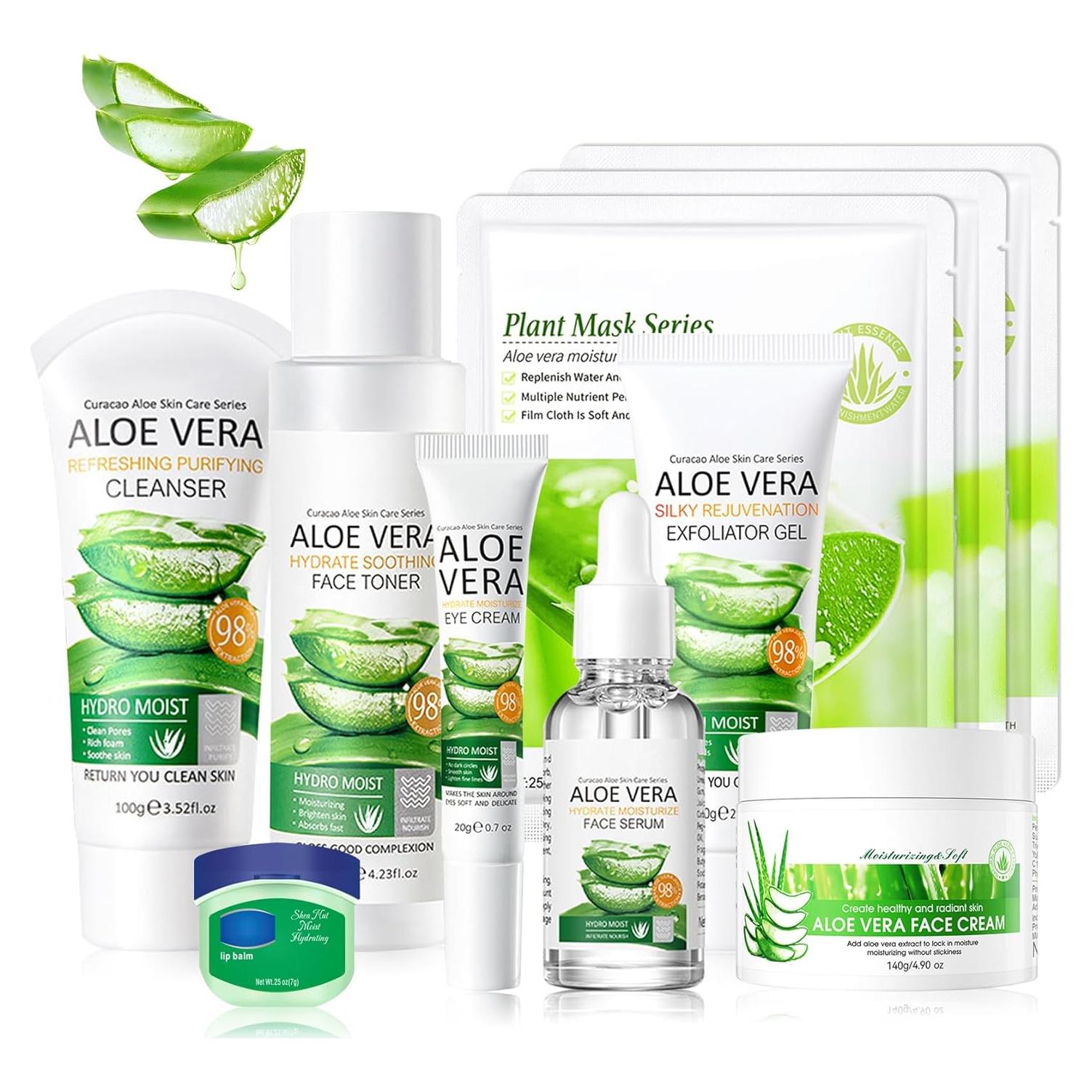 Set de Cuidado de la Piel LZYLLS 10 Piezas Aloe Vera Hidratante