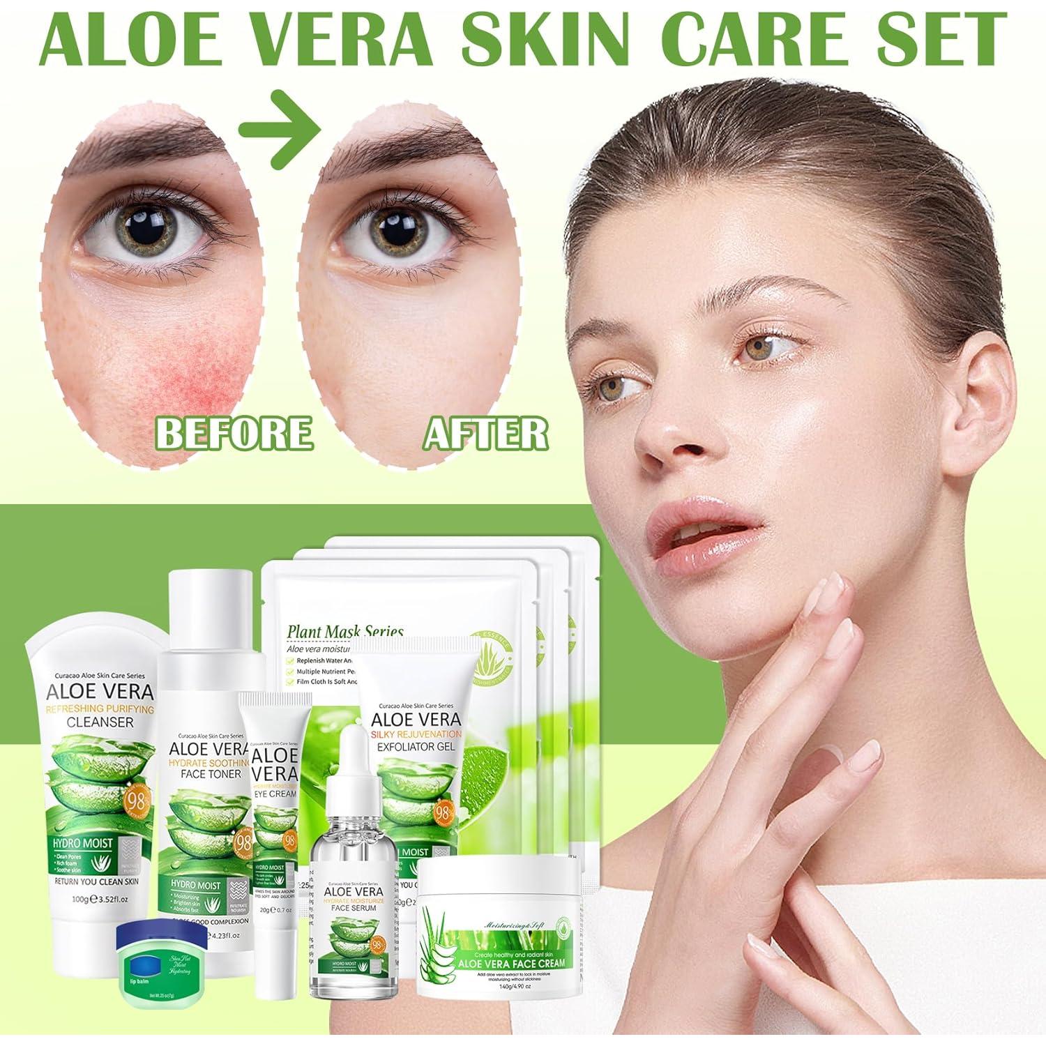 Set de Cuidado de la Piel LZYLLS 10 Piezas Aloe Vera Hidratante