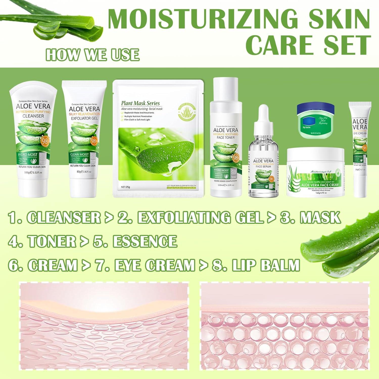 Set de Cuidado de la Piel LZYLLS 10 Piezas Aloe Vera Hidratante