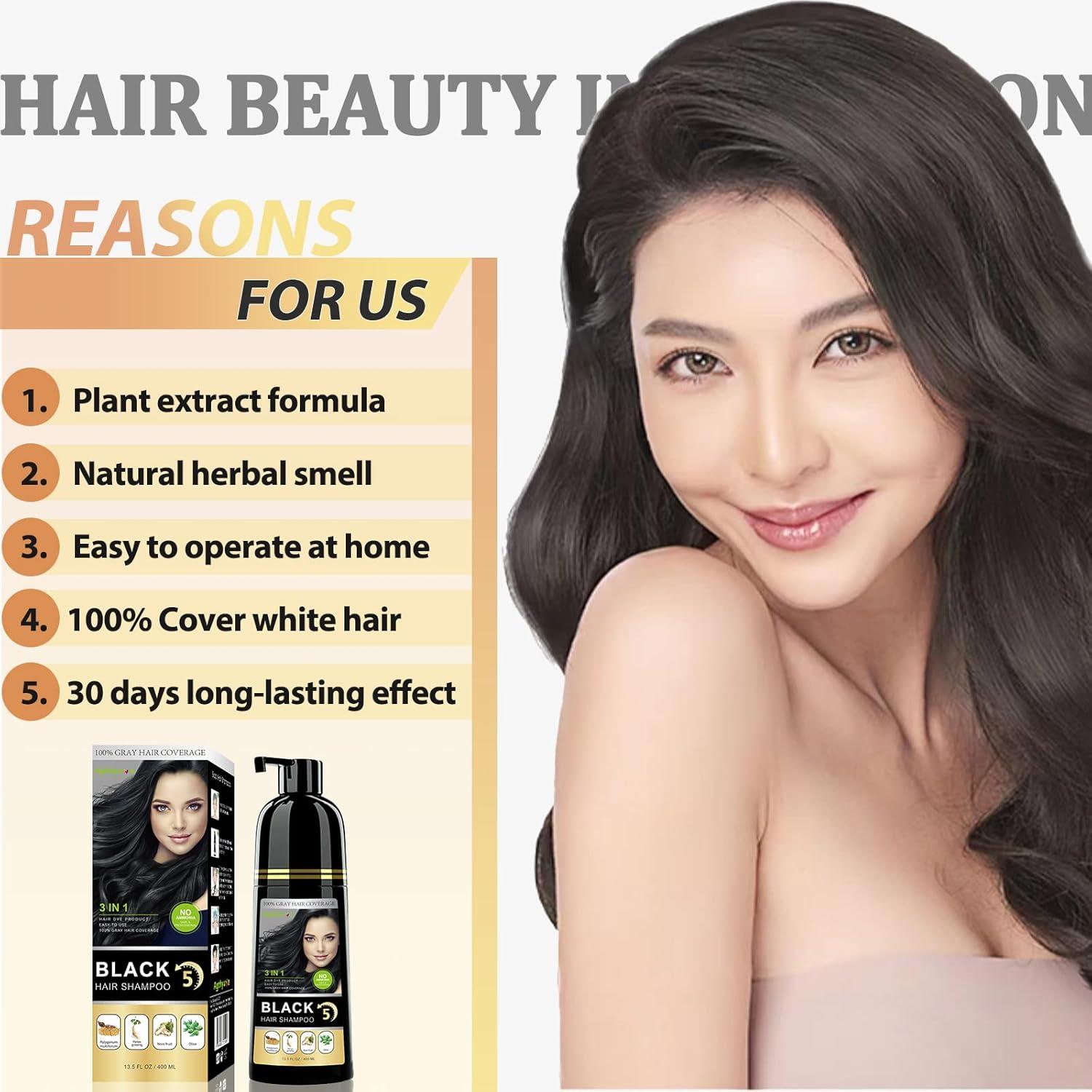 Champú Tinte Natural 3 en 1 Onilyua 400ml Negro Sin Amoníaco