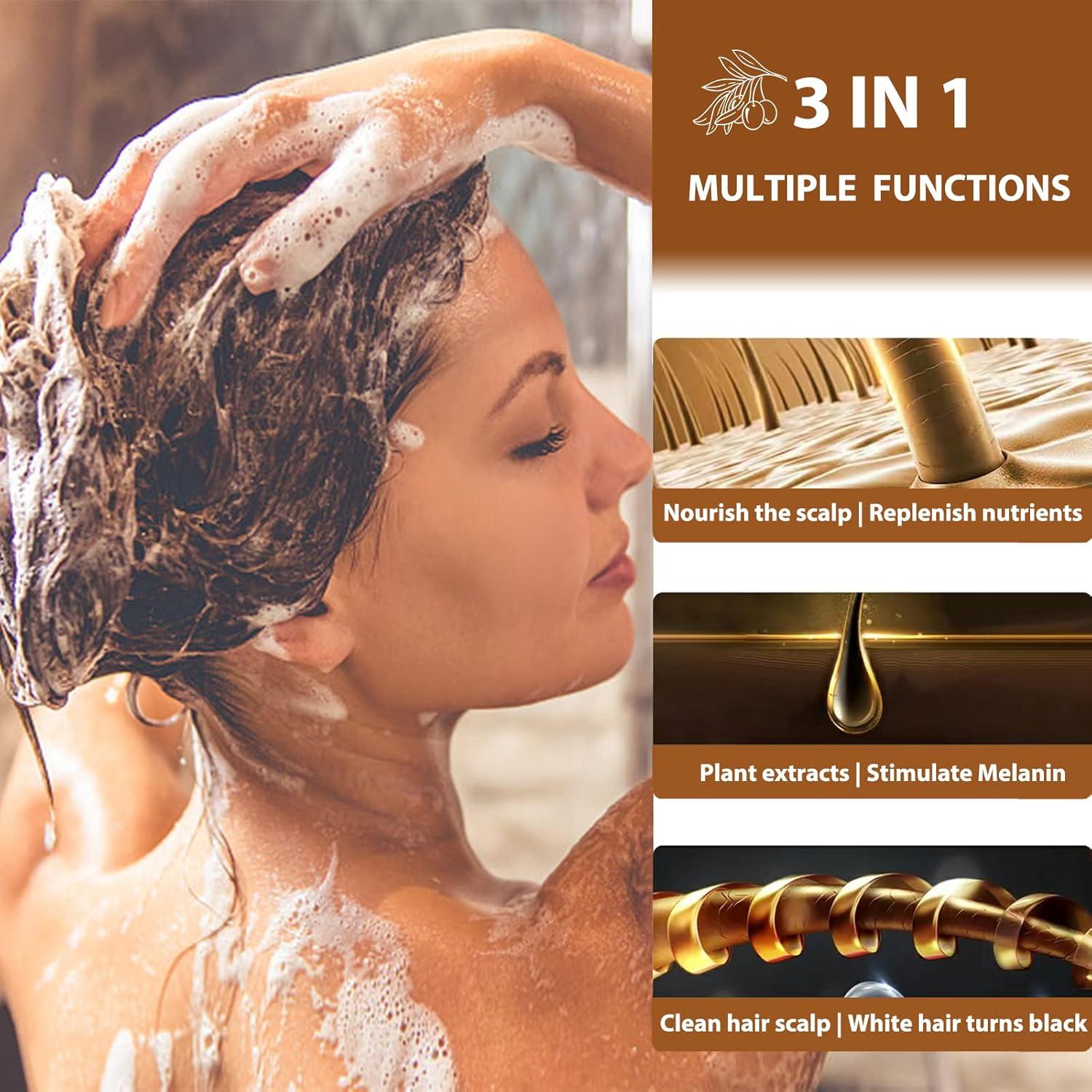 Champú Tinte Natural 3 en 1 Onilyua 400ml Negro Sin Amoníaco