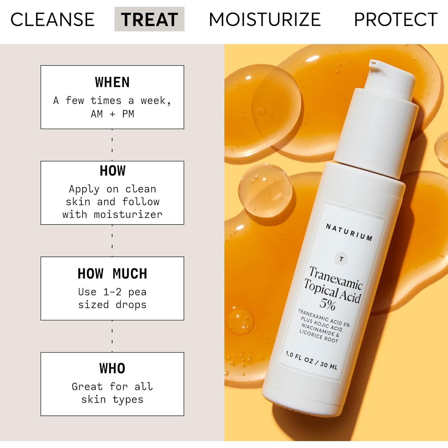 Ácido Tranexámico Tópico Naturium 5% - Cuidado Facial 28.35 g