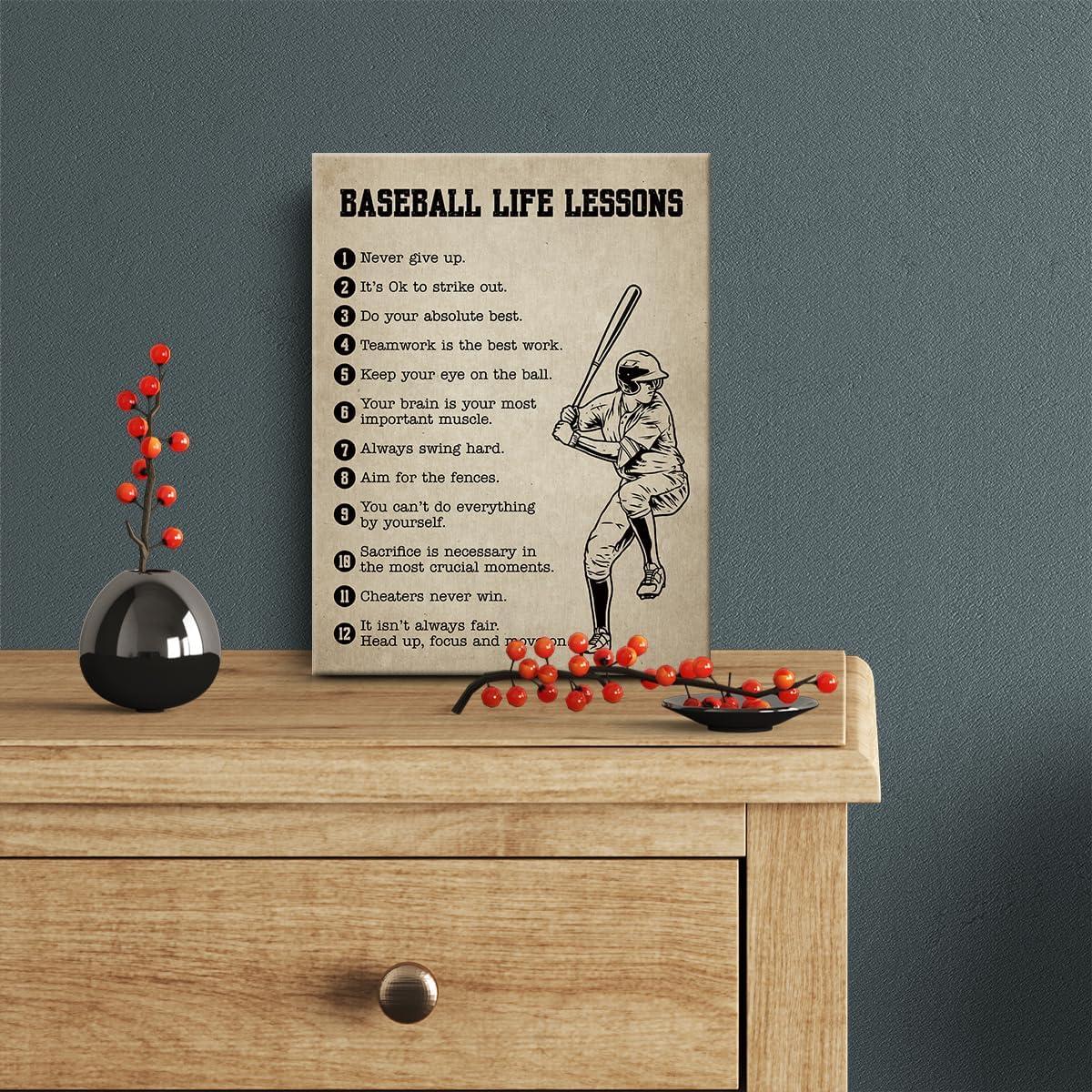 Arte de Pared Lienzo Inspirador Béisbol 30x38 cm Decoración