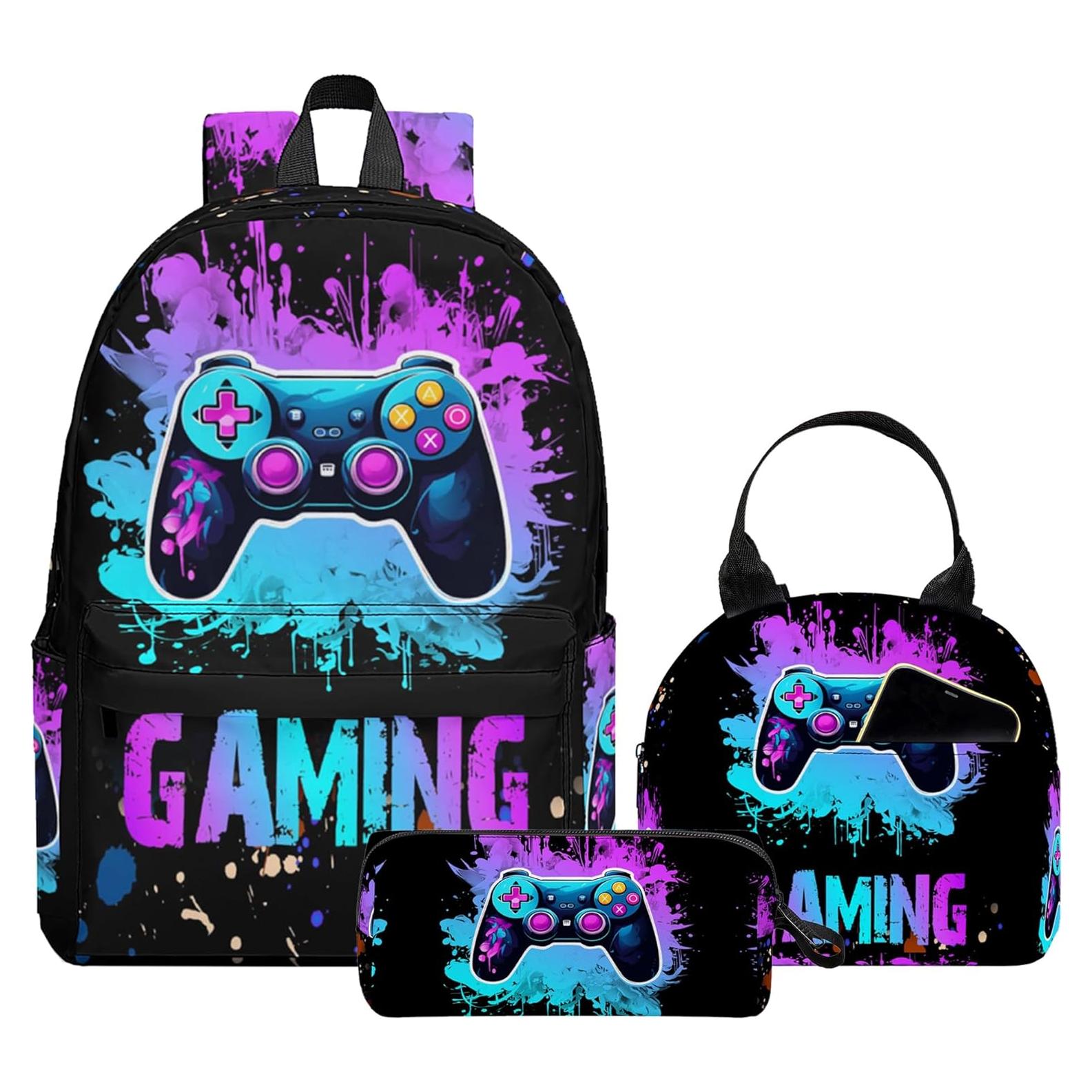 Juego de Mochila Escolar 3 Piezas Ansteade Negro 17 Pulgadas