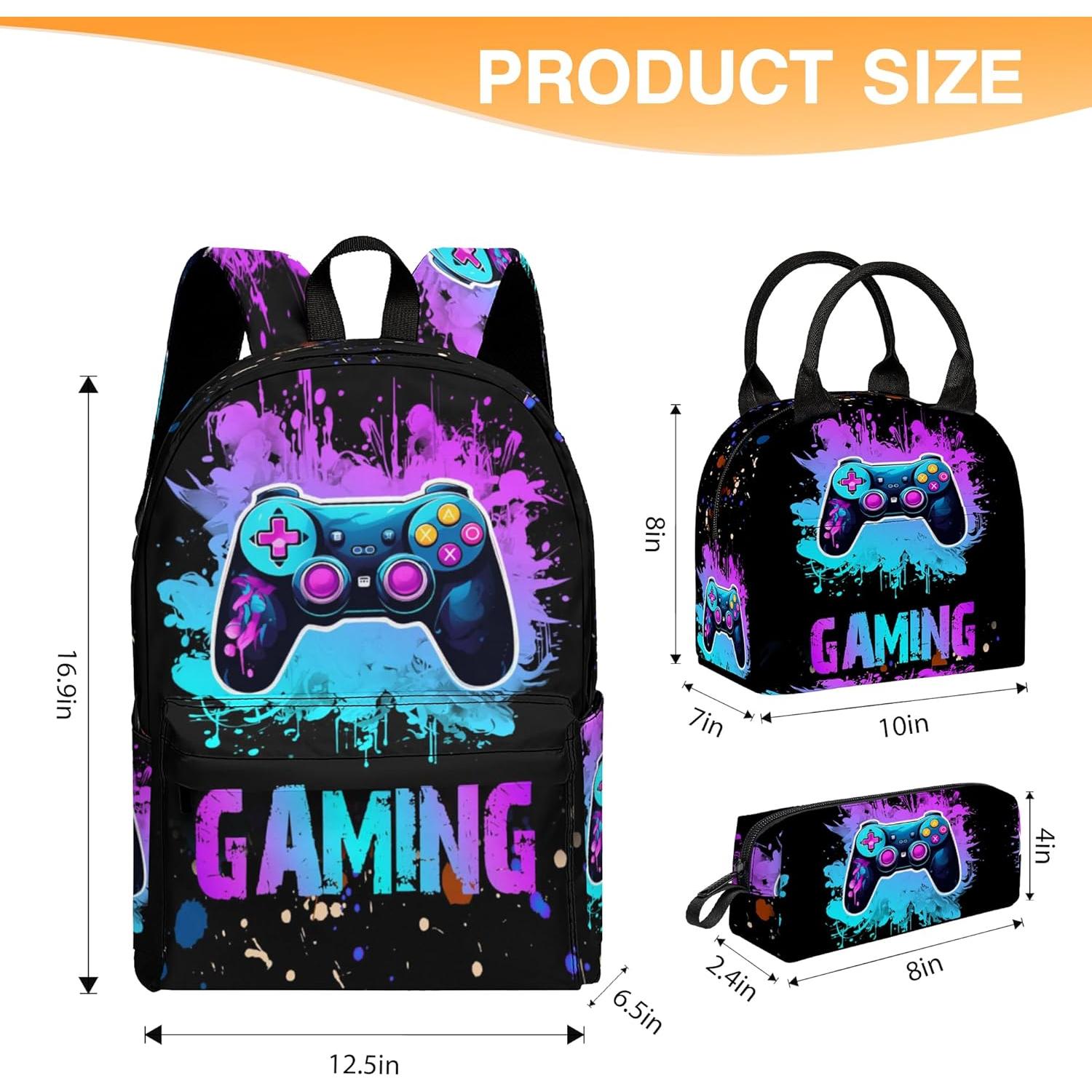 Juego de Mochila Escolar 3 Piezas Ansteade Negro 17 Pulgadas