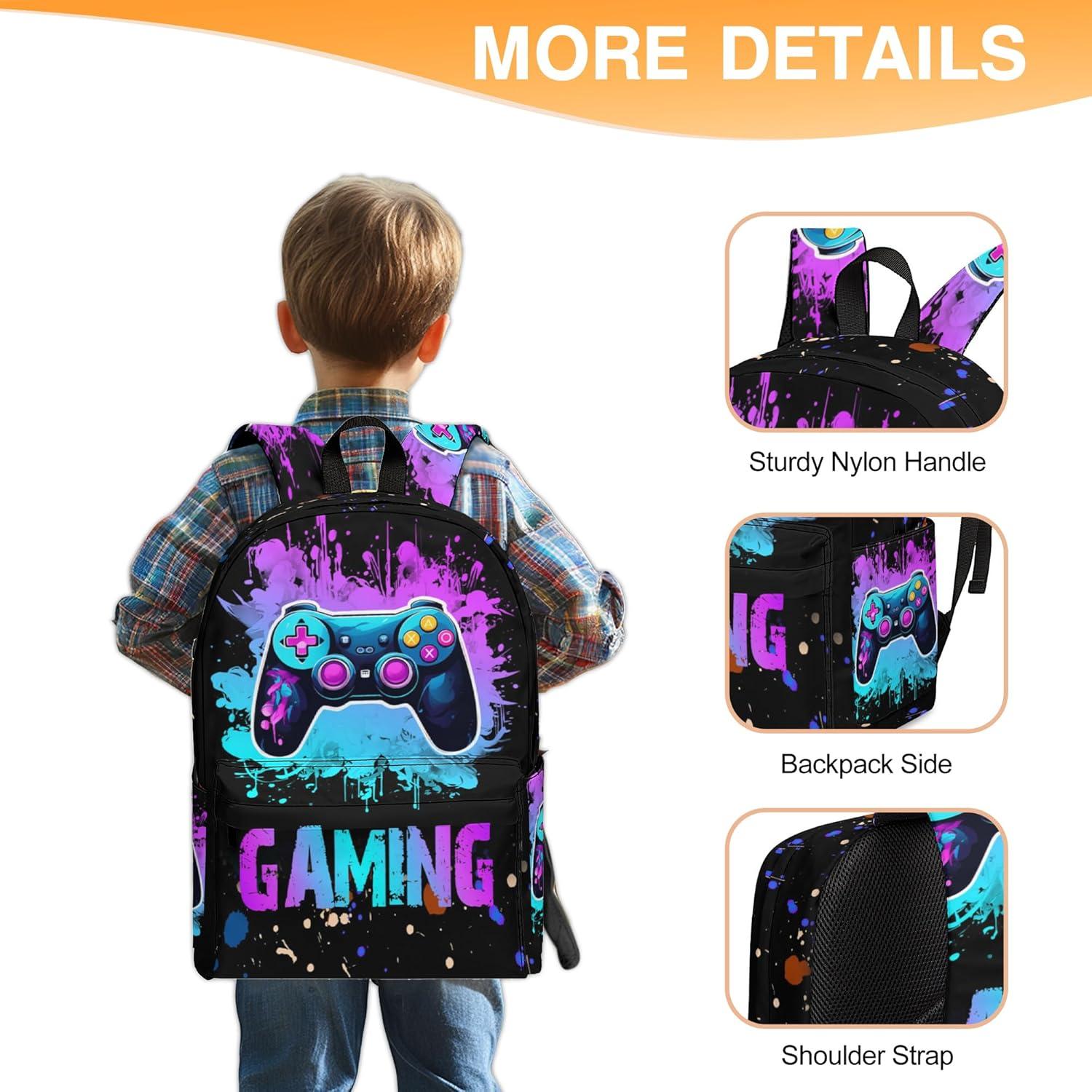 Juego de Mochila Escolar 3 Piezas Ansteade Negro 17 Pulgadas