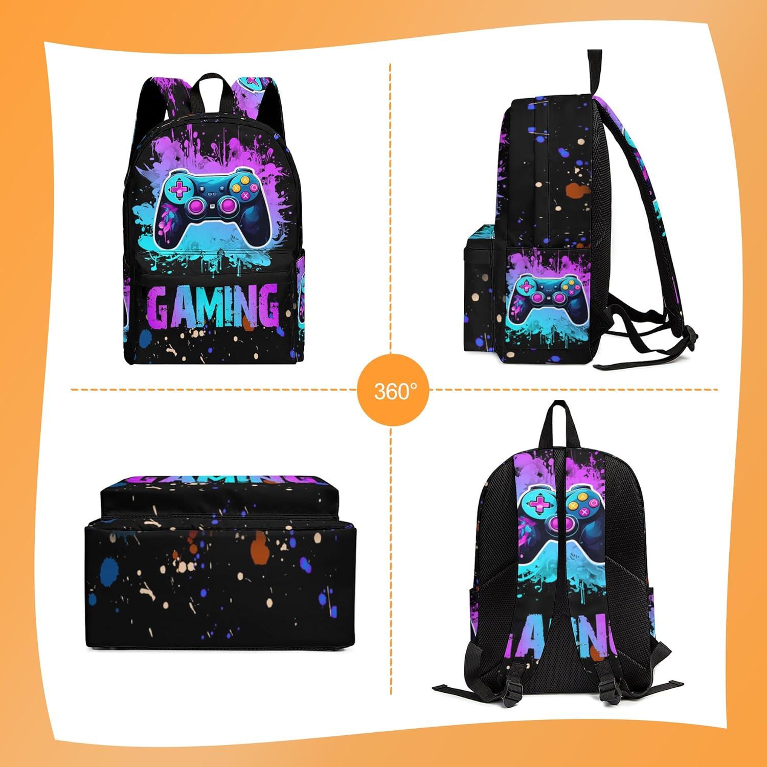 Juego de Mochila Escolar 3 Piezas Ansteade Negro 17 Pulgadas