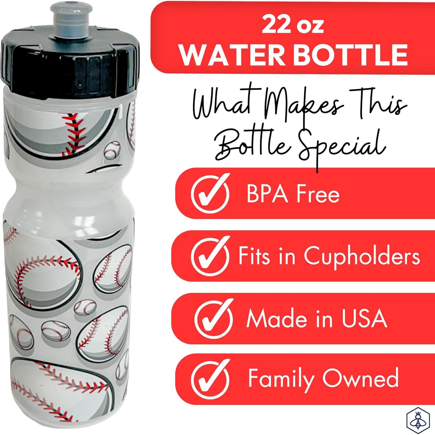 Botella de Agua Squeeze 650ml 50 Strong para Niños - Béisbol