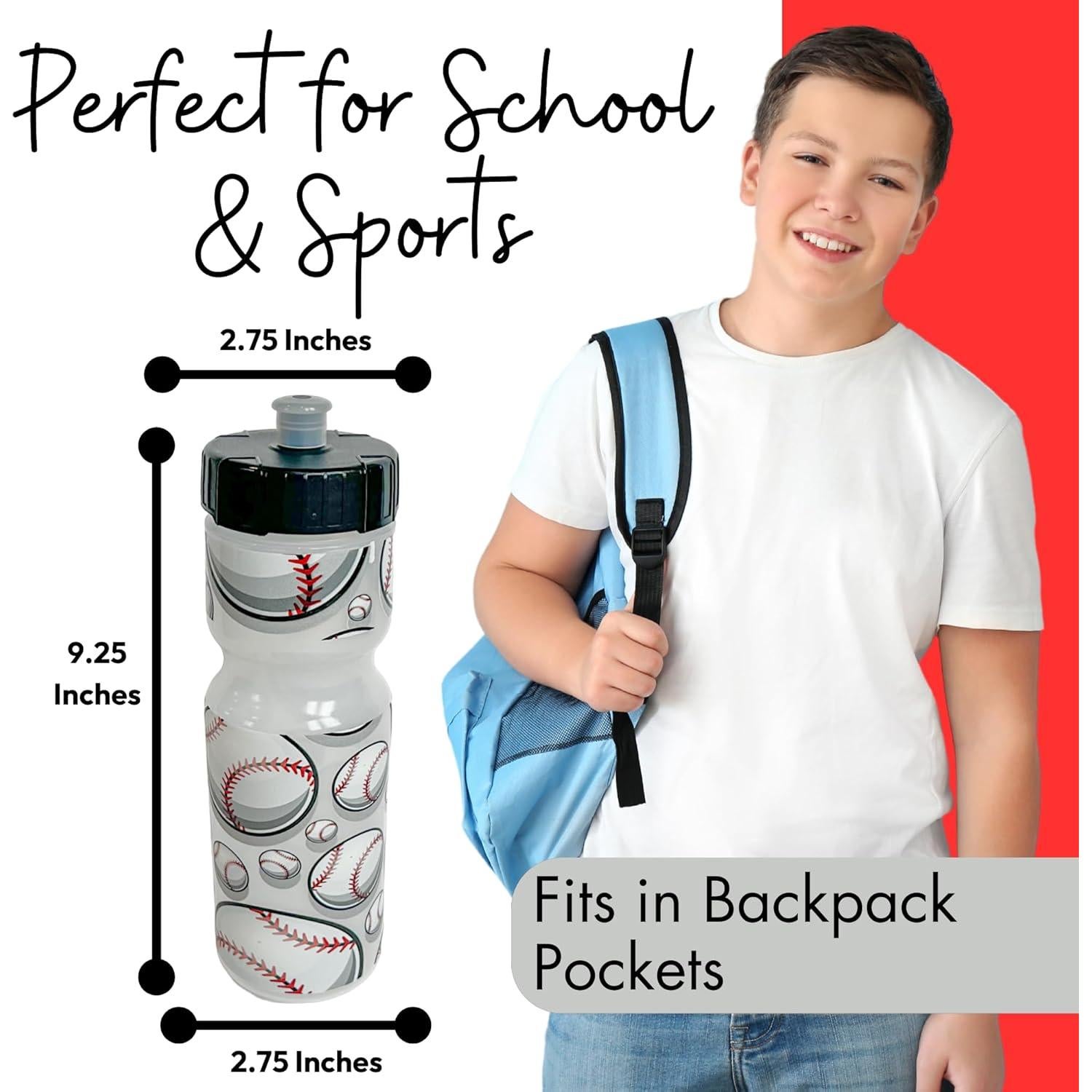 Botella de Agua Squeeze 650ml 50 Strong para Niños - Béisbol