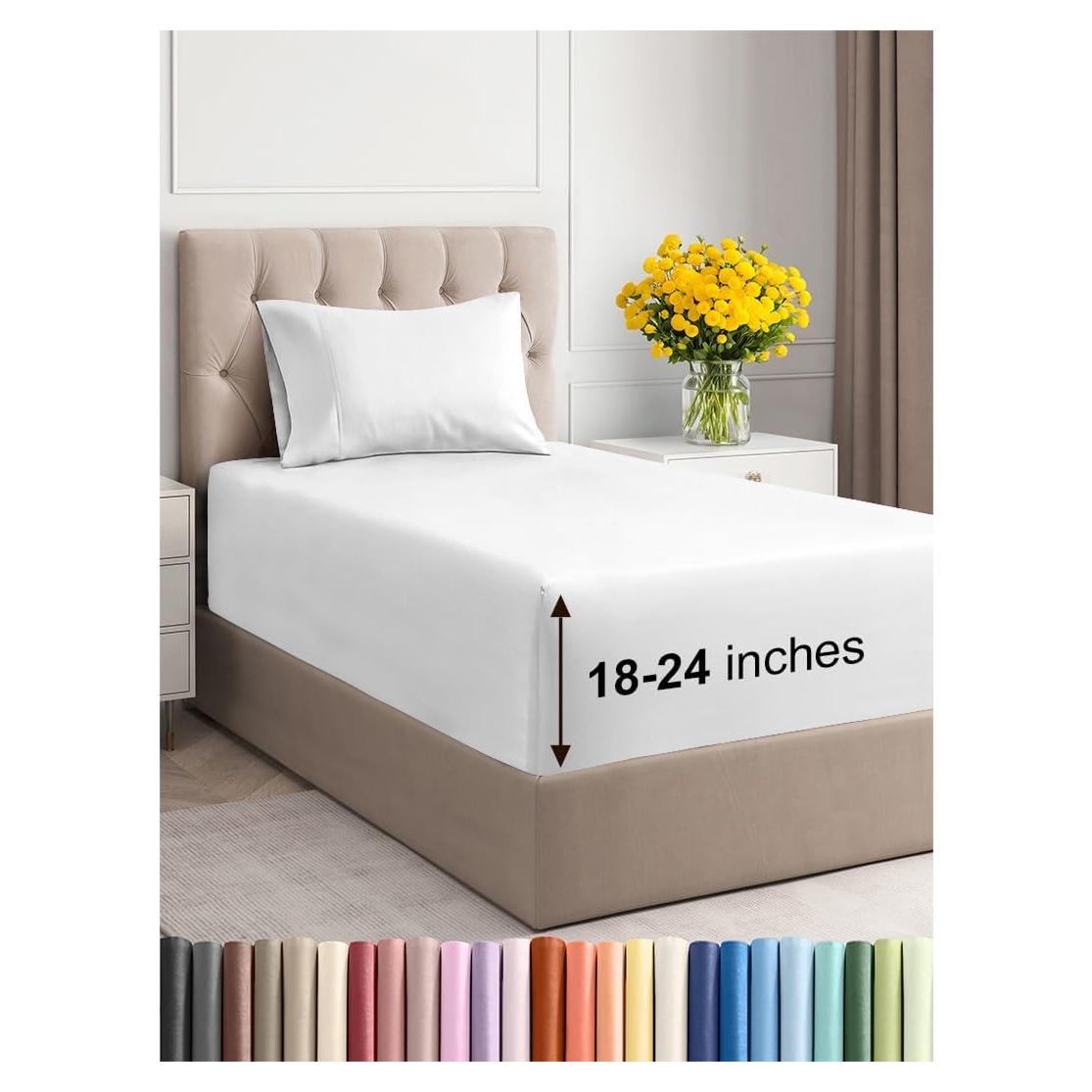 Juego de Sábanas Twin CGK Unlimited Microfibra 3 Piezas Blanco