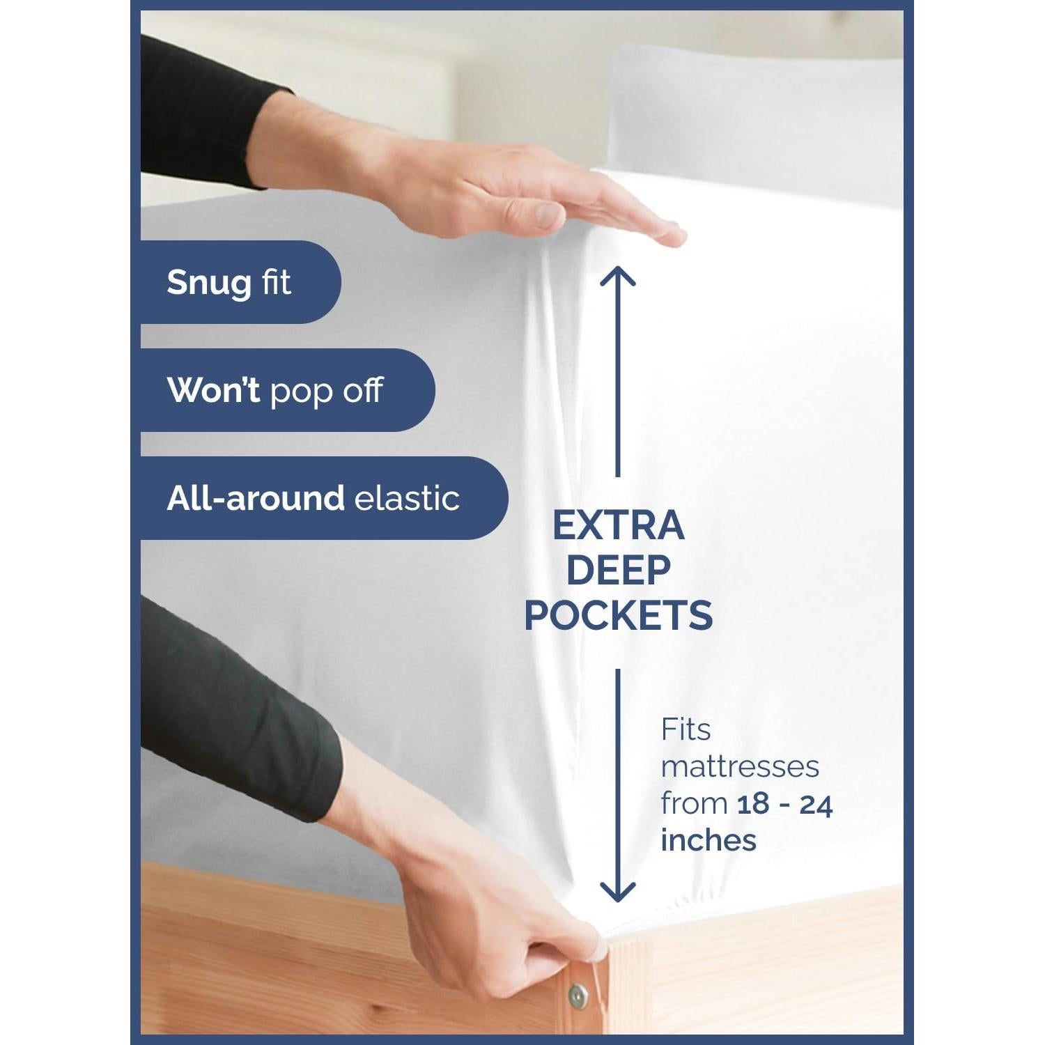 Juego de Sábanas Twin CGK Unlimited Microfibra 3 Piezas Blanco