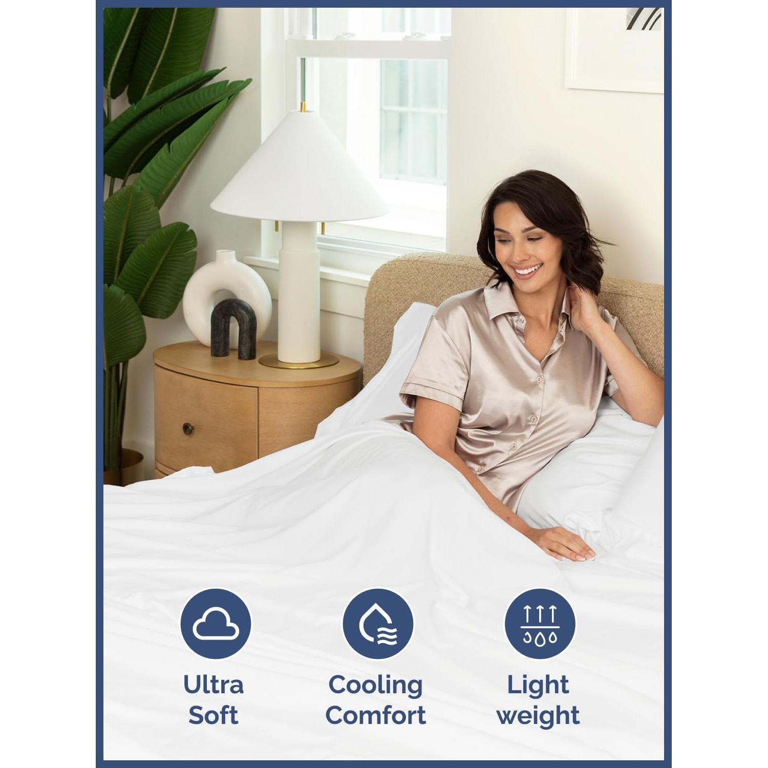 Juego de Sábanas Twin CGK Unlimited Microfibra 3 Piezas Blanco