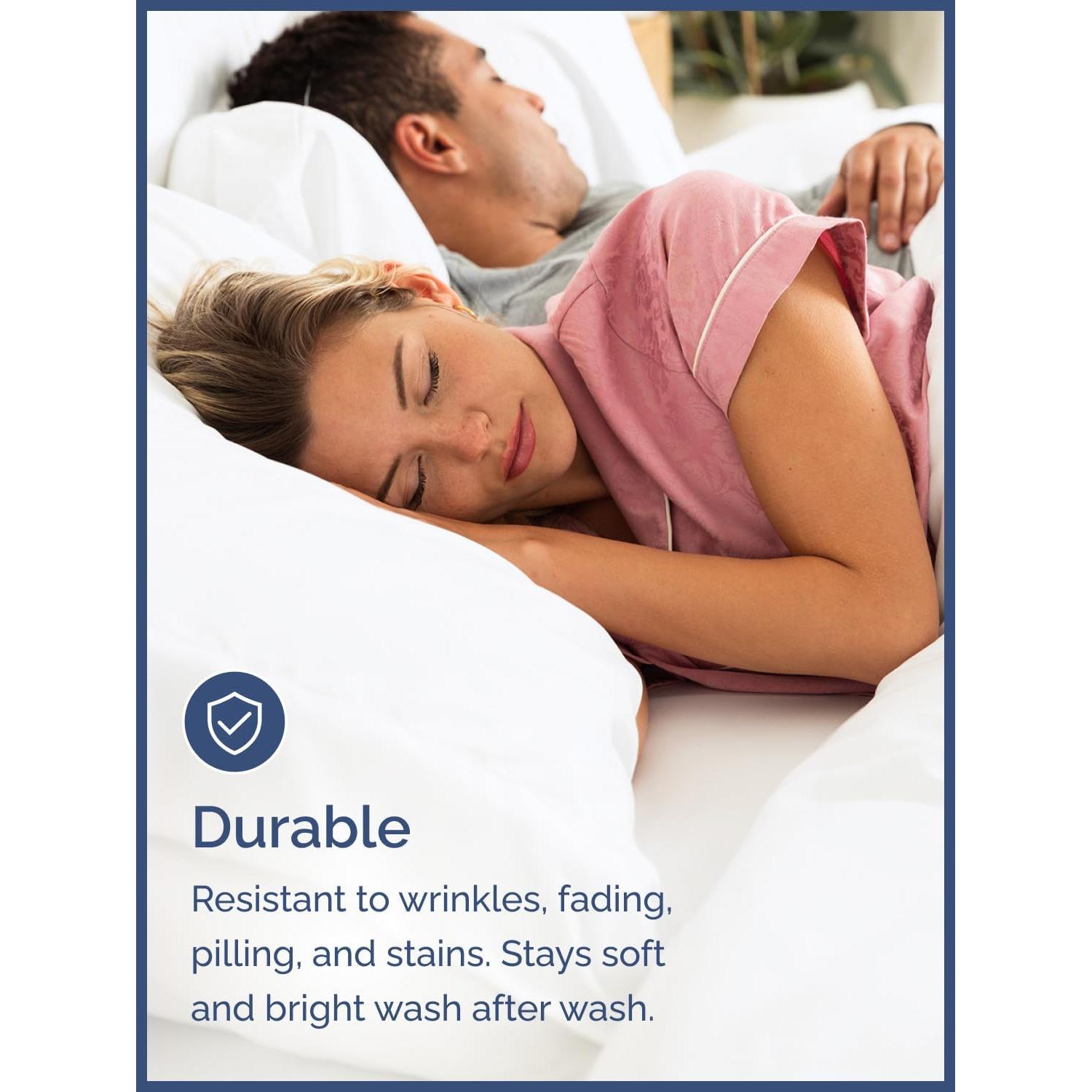 Juego de Sábanas Twin CGK Unlimited Microfibra 3 Piezas Blanco