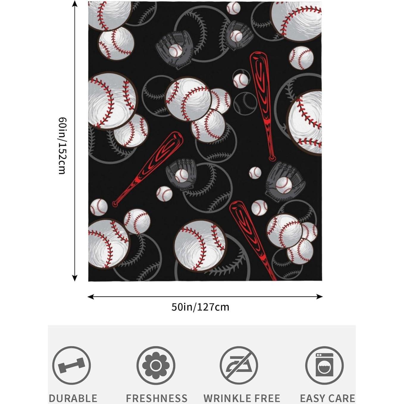 Manta de Forro Polar VIMIE Béisbol 152x127 cm Suave y Cálida