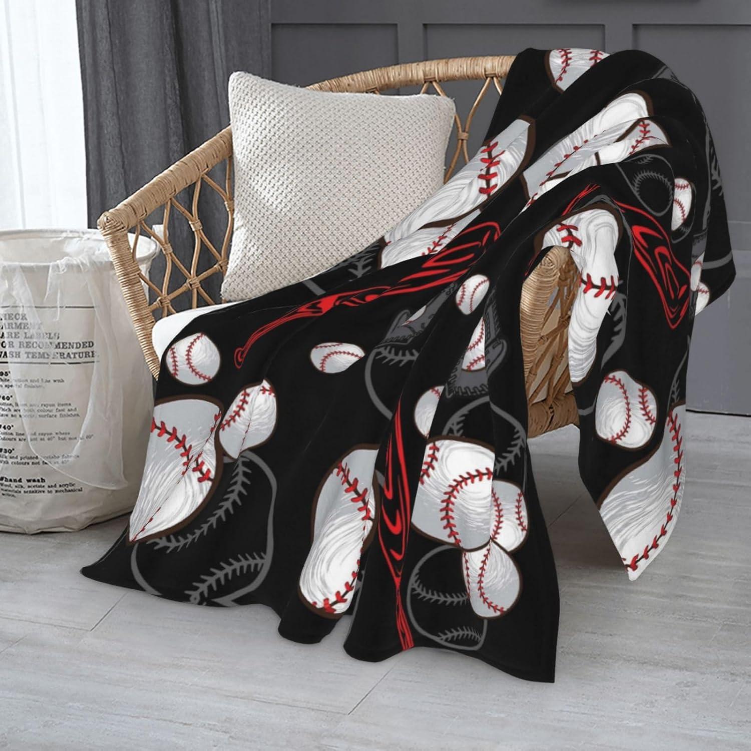 Manta de Forro Polar VIMIE Béisbol 152x127 cm Suave y Cálida