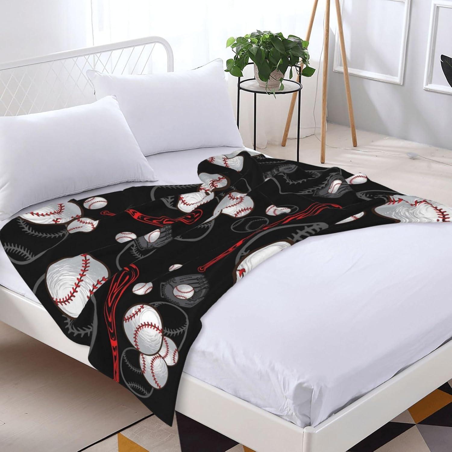 Manta de Forro Polar VIMIE Béisbol 152x127 cm Suave y Cálida