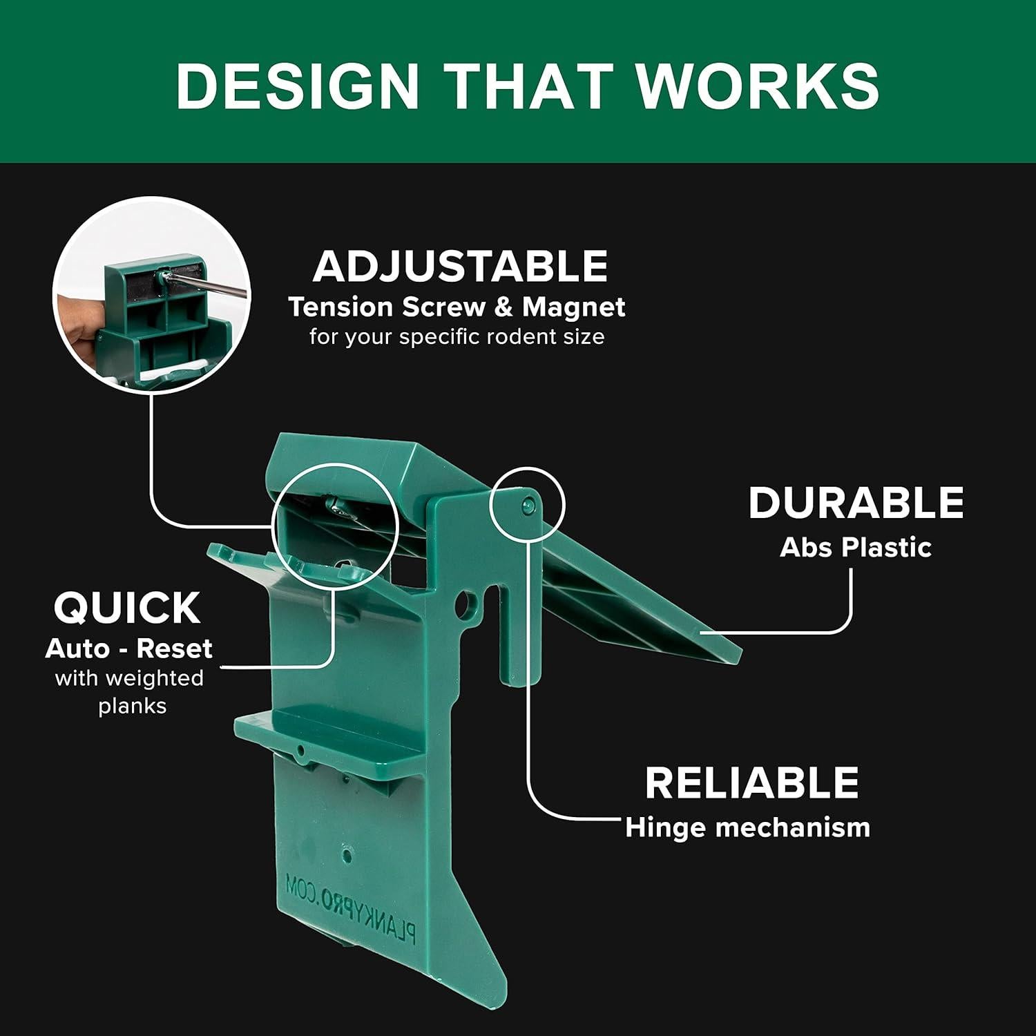 Trampa para Ratones PLANKYPRO | Auto-Restable e Impermeable