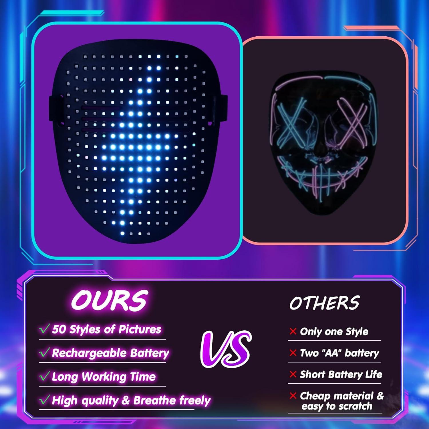 Máscara LED Iluminada ORWINE para Disfraces de Halloween