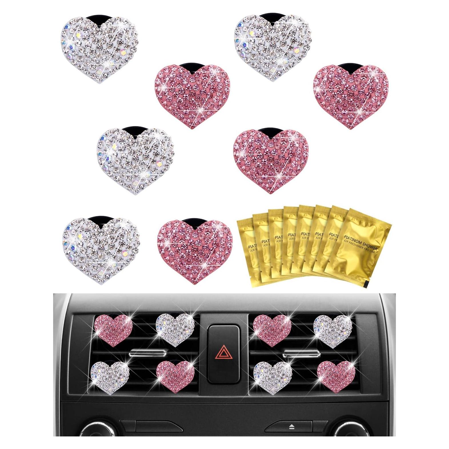 8 Clips de Ventilación PGRODE con Almohadillas Aromáticas Corazón