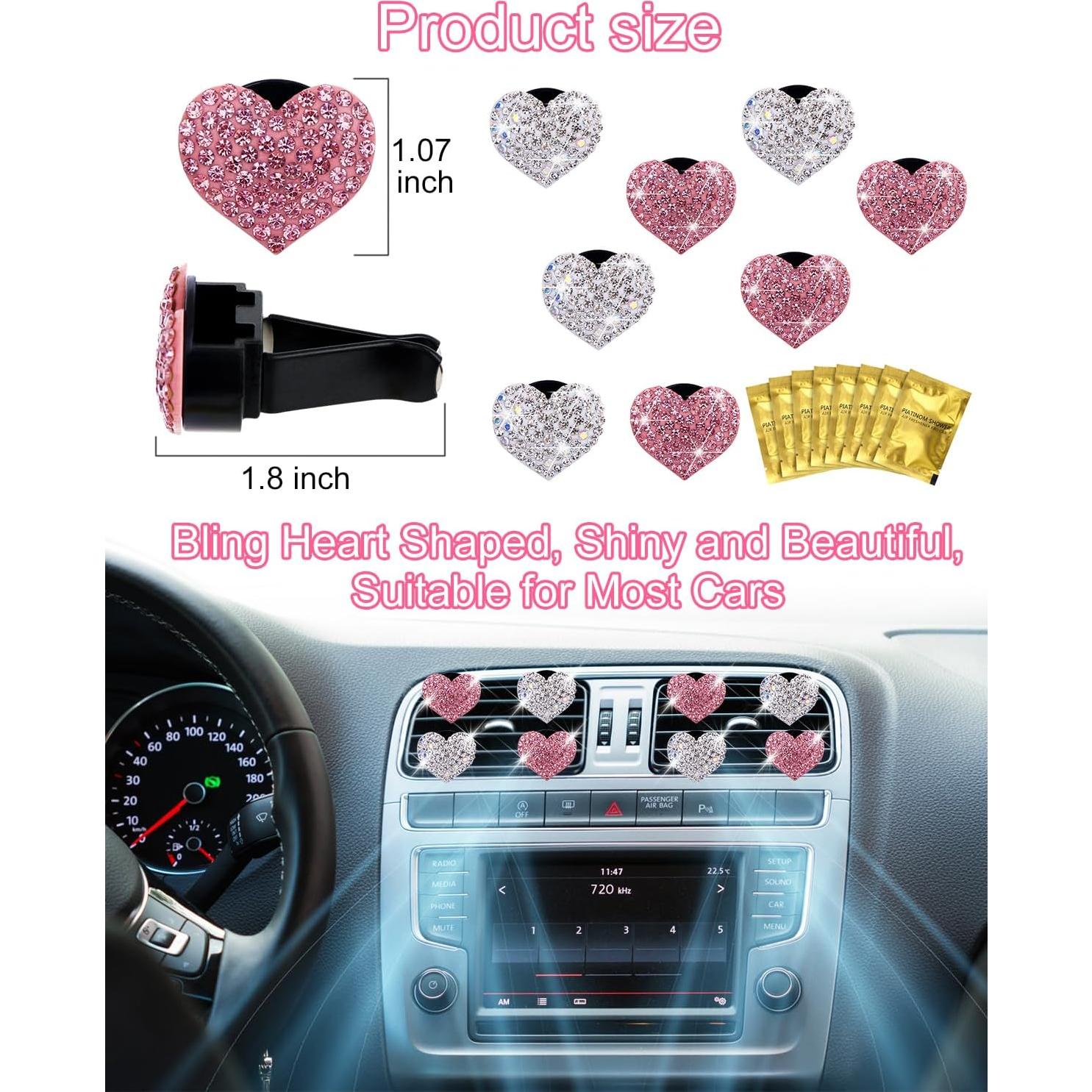 8 Clips de Ventilación PGRODE con Almohadillas Aromáticas Corazón