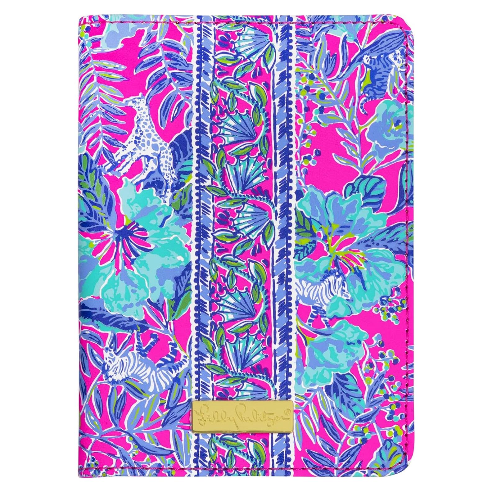Porta Pasaporte de Cuero Vegano Lilly Pulitzer Rayas Lil Earned