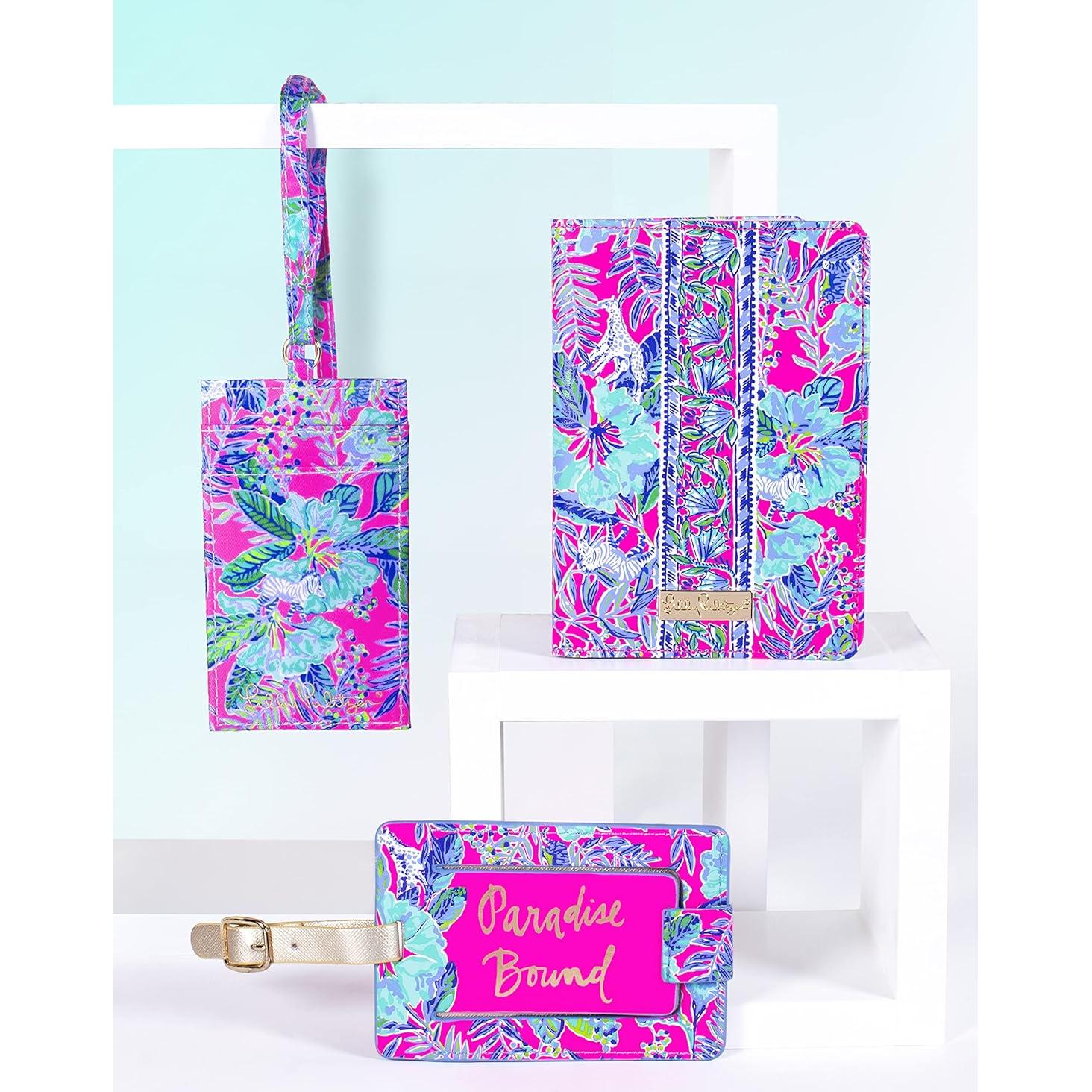 Porta Pasaporte de Cuero Vegano Lilly Pulitzer Rayas Lil Earned