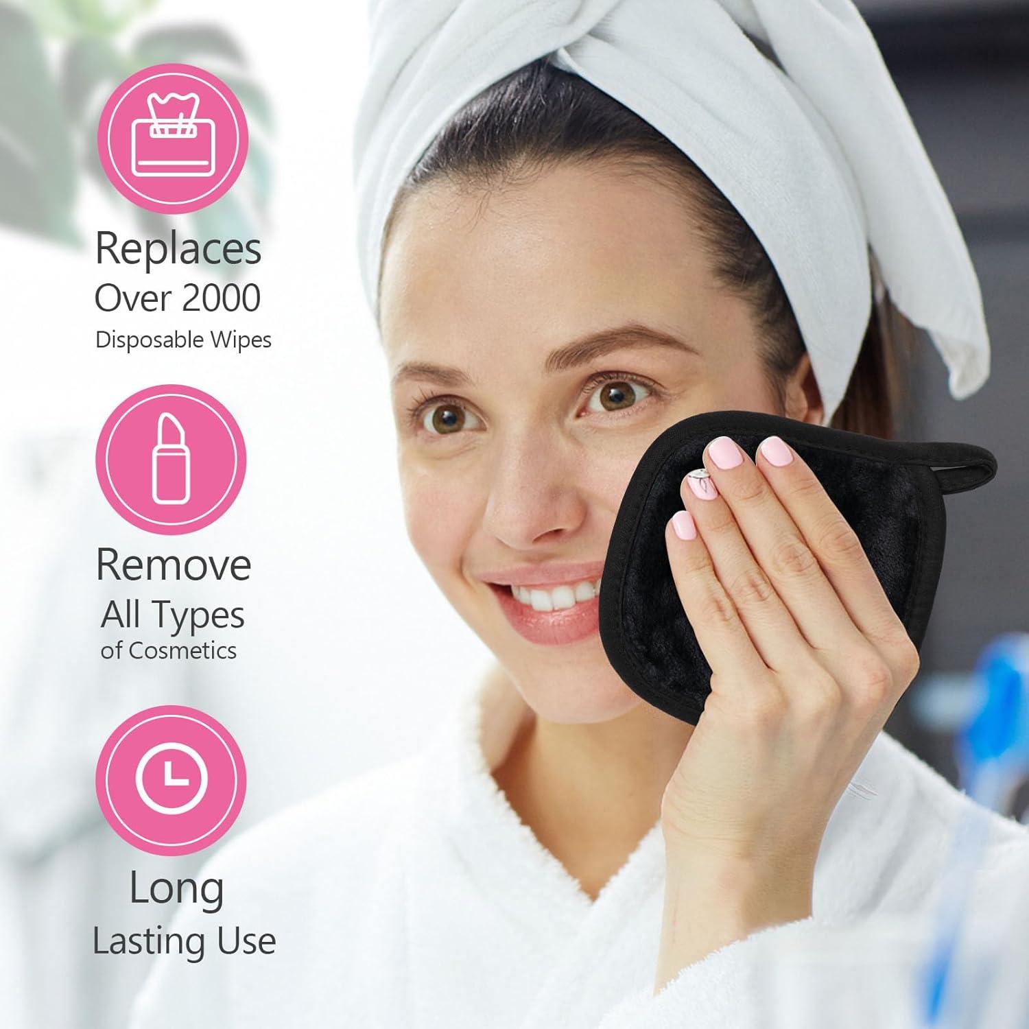 Toallitas Desmaquillantes Reutilizables Orighty 12 Piezas 12.7x12.7cm Negro