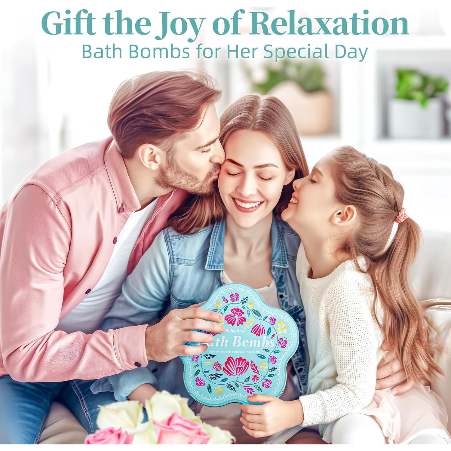 Juego de 10 Bombas de Baño RelaxRose - Aromas Naturales