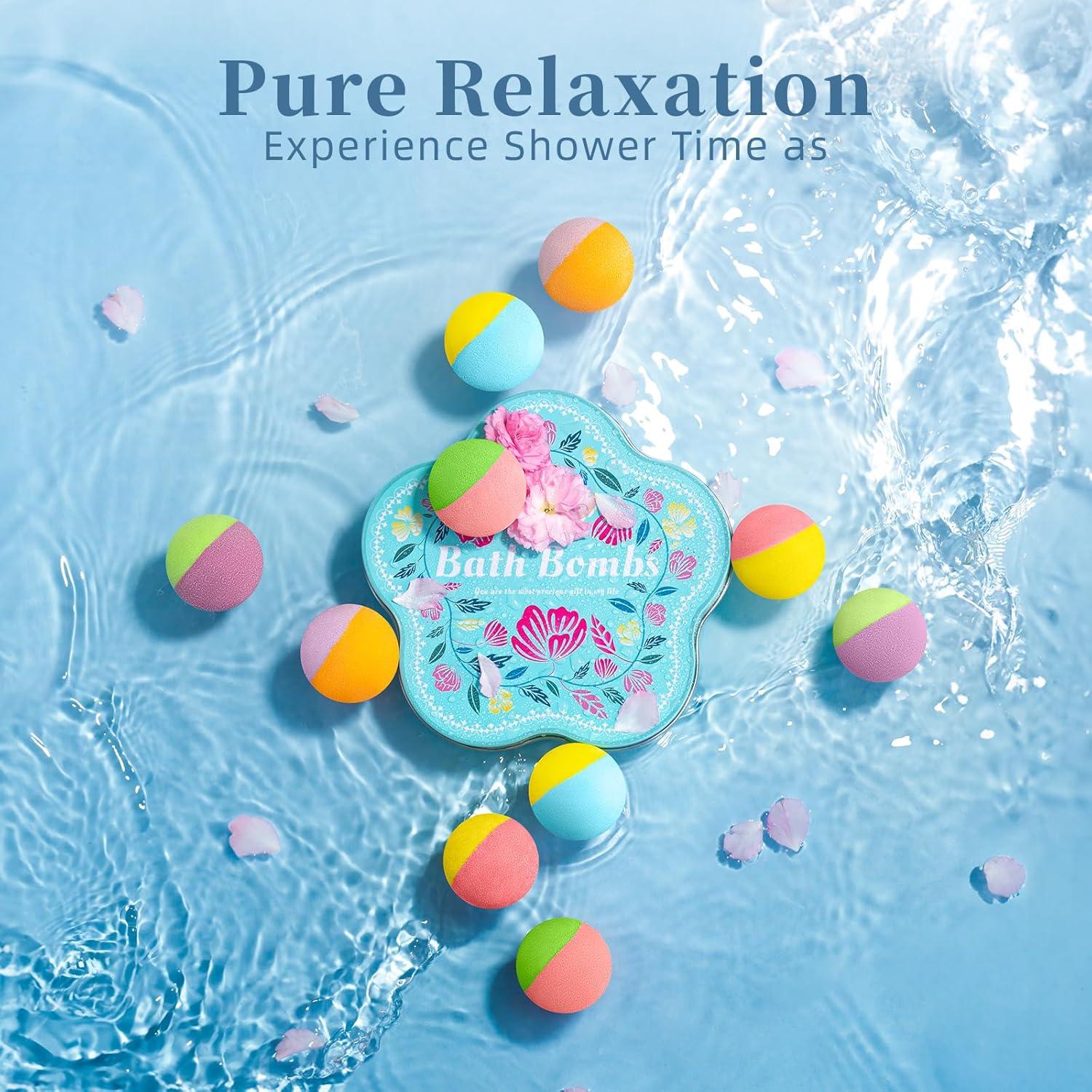 Juego de 10 Bombas de Baño RelaxRose - Aromas Naturales