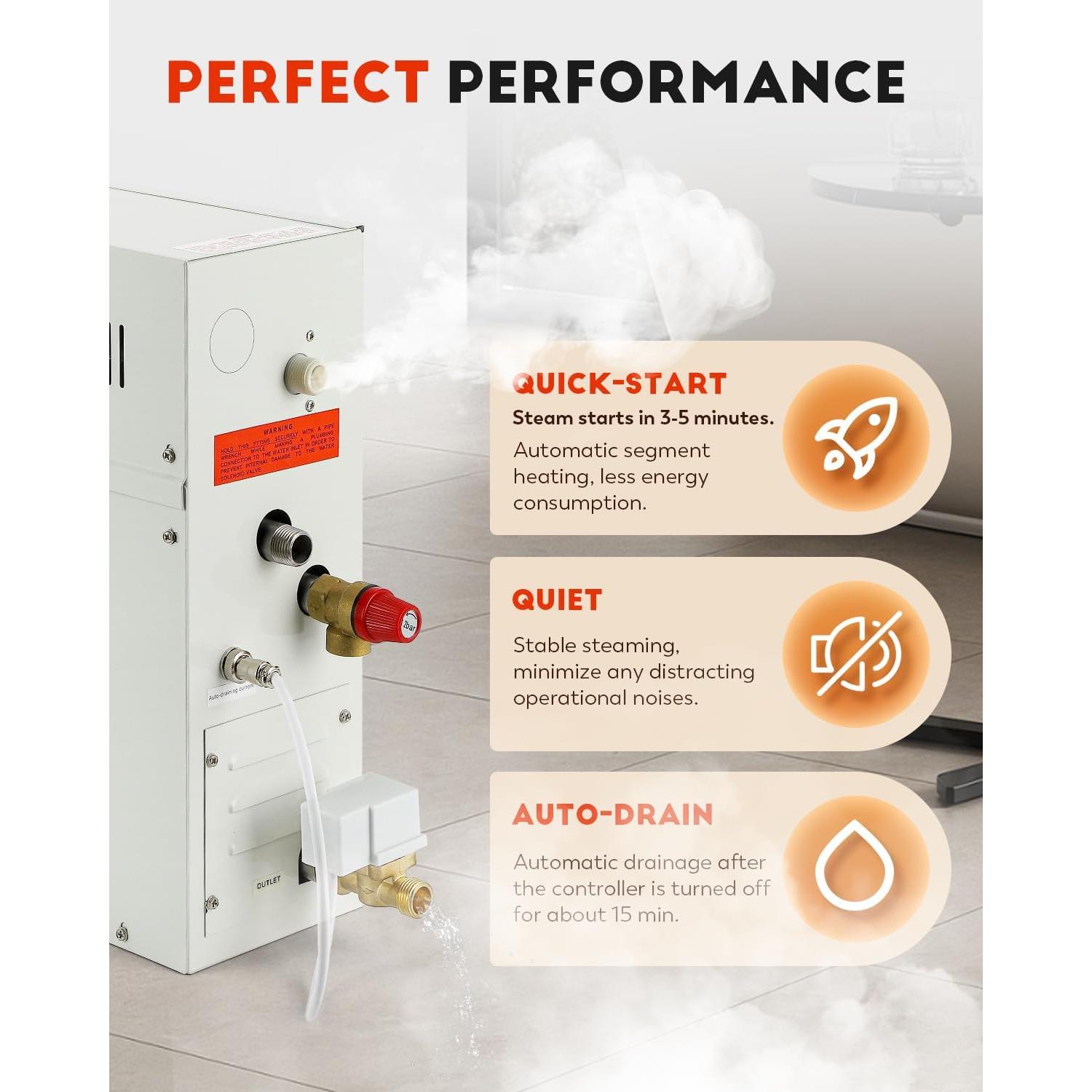 Generador de Vapor CGOLDENWALL 10.5KW para Ducha de Vapor