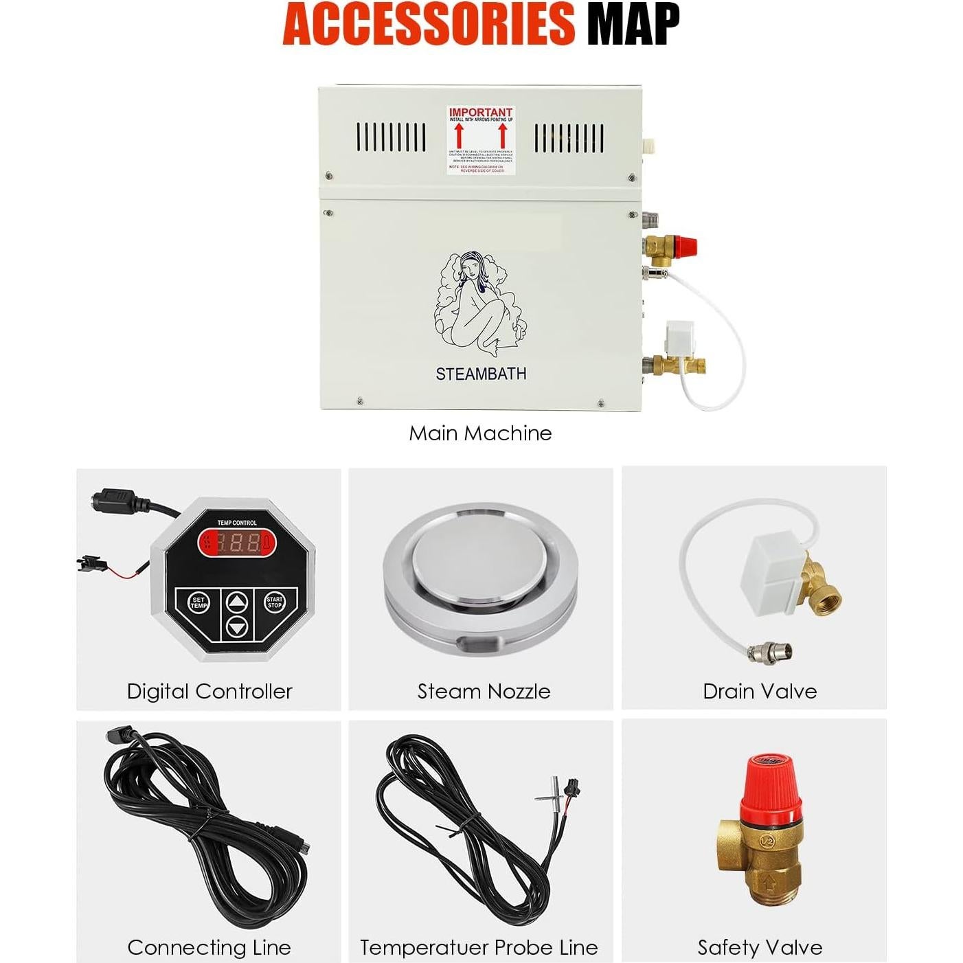 Generador de Vapor CGOLDENWALL 10.5KW para Ducha de Vapor
