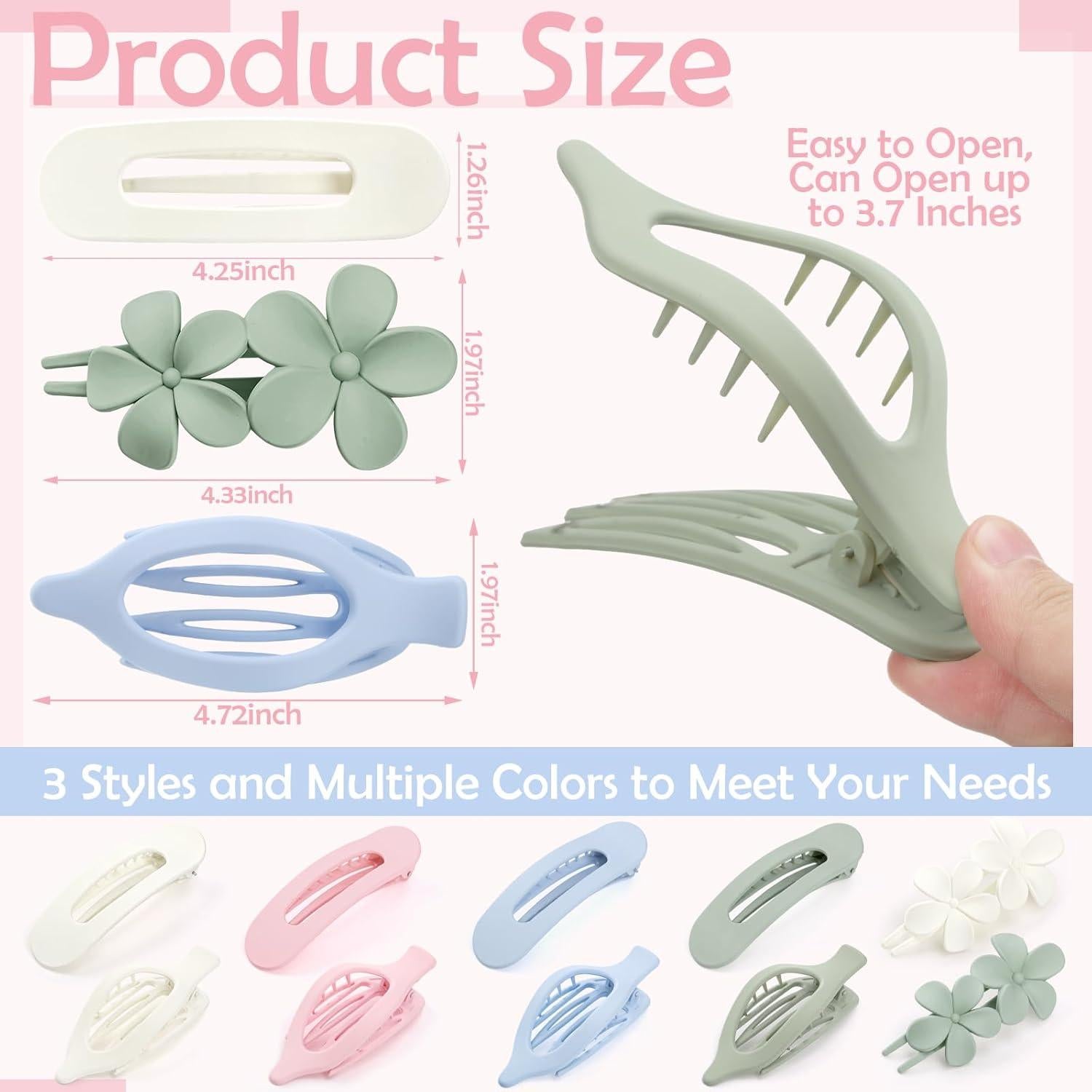 10 Clips Planos para el Cabello ProSuites - Antideslizantes Multicolor